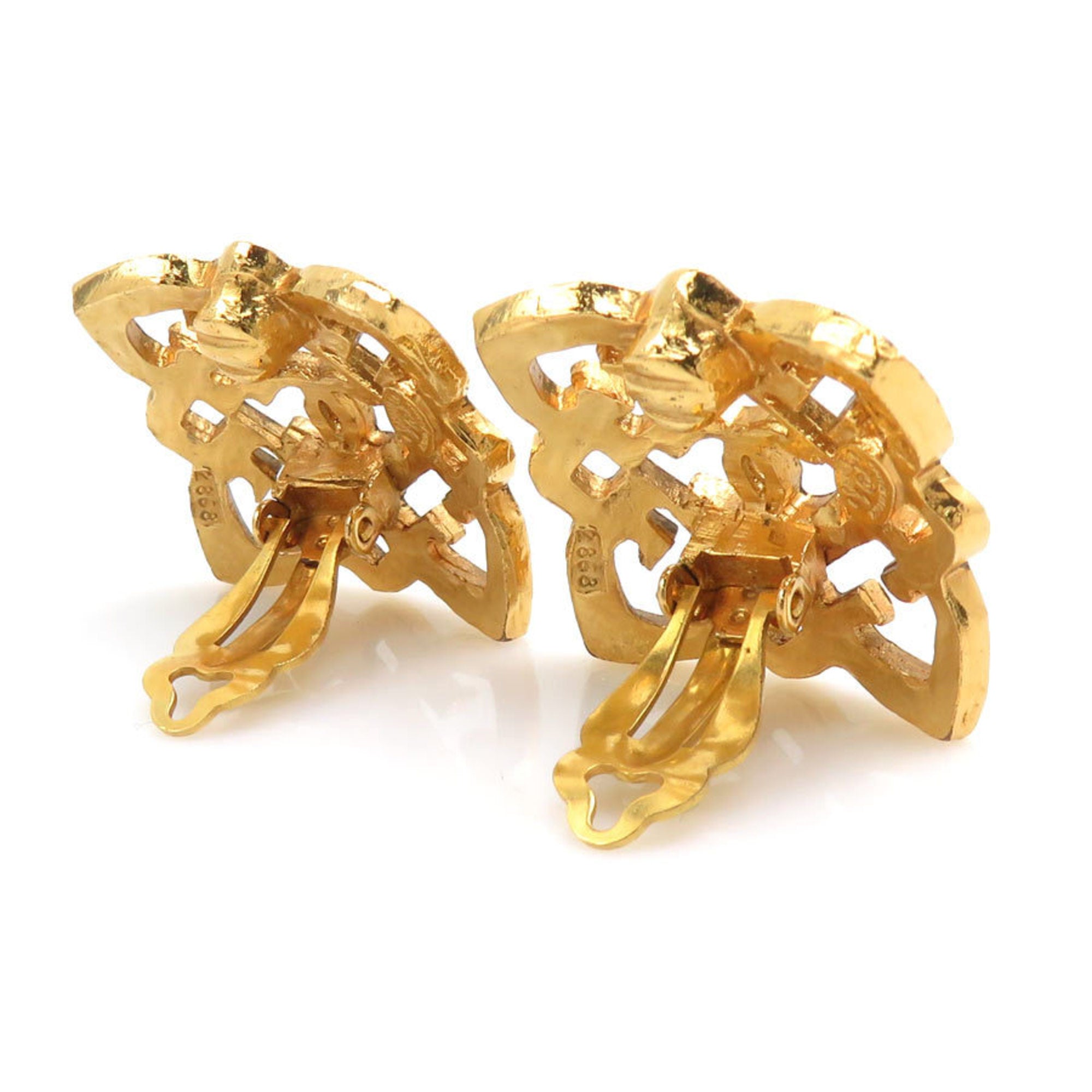 CC Logo Clip-On Earrings Gold-Tone Metal Gold-Tone Metal