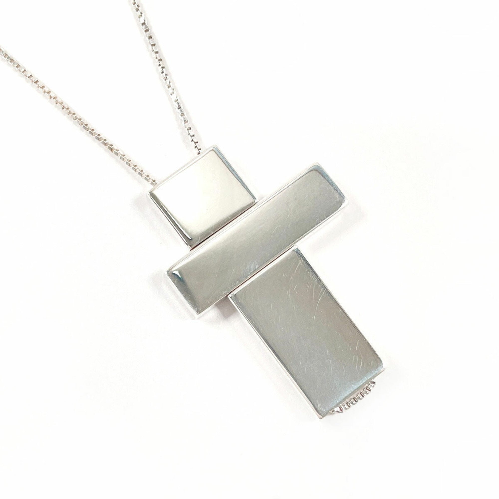 Separate Cross Pendant Necklace Sterling Silver