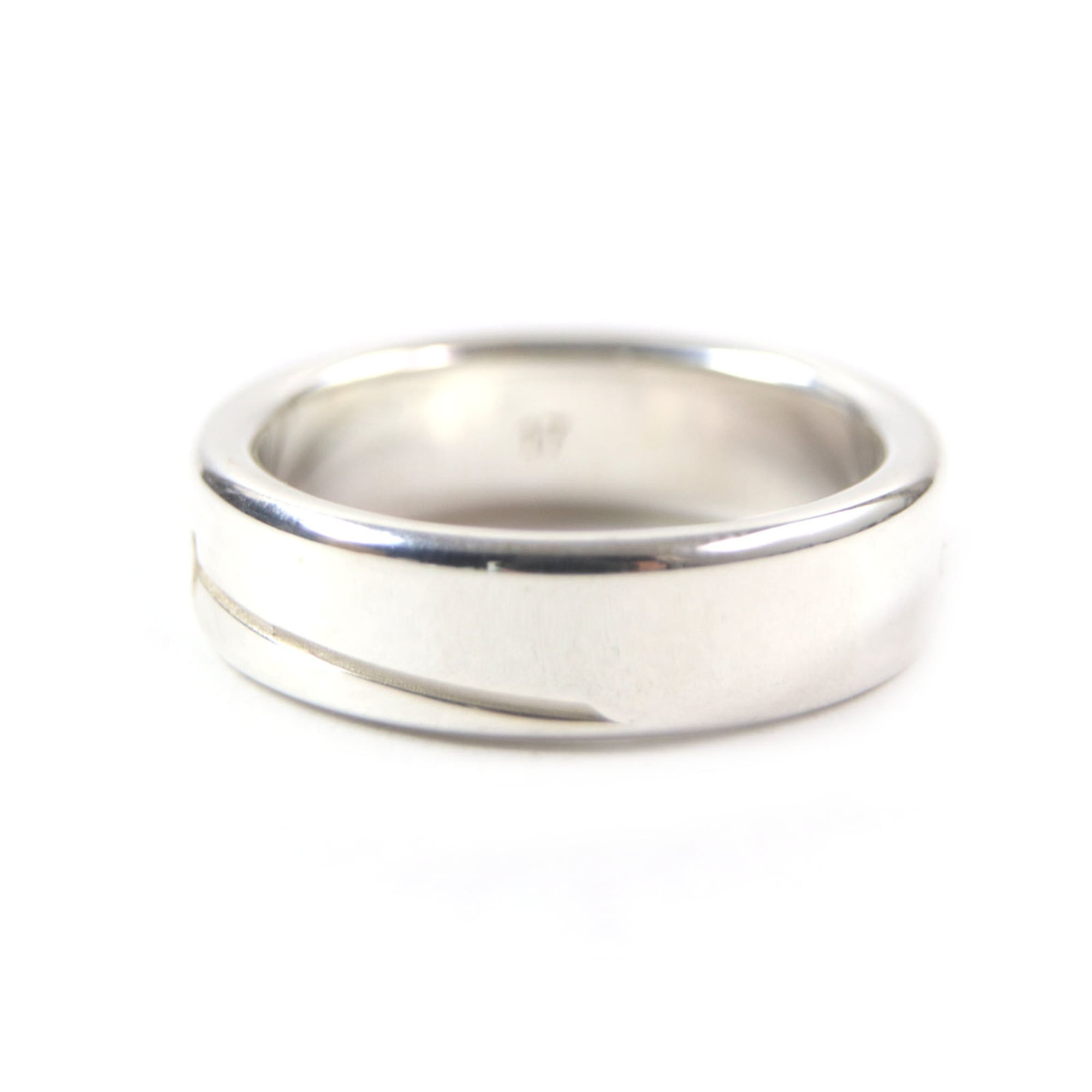Diagonal Interlocking G Ring Sterling Silver