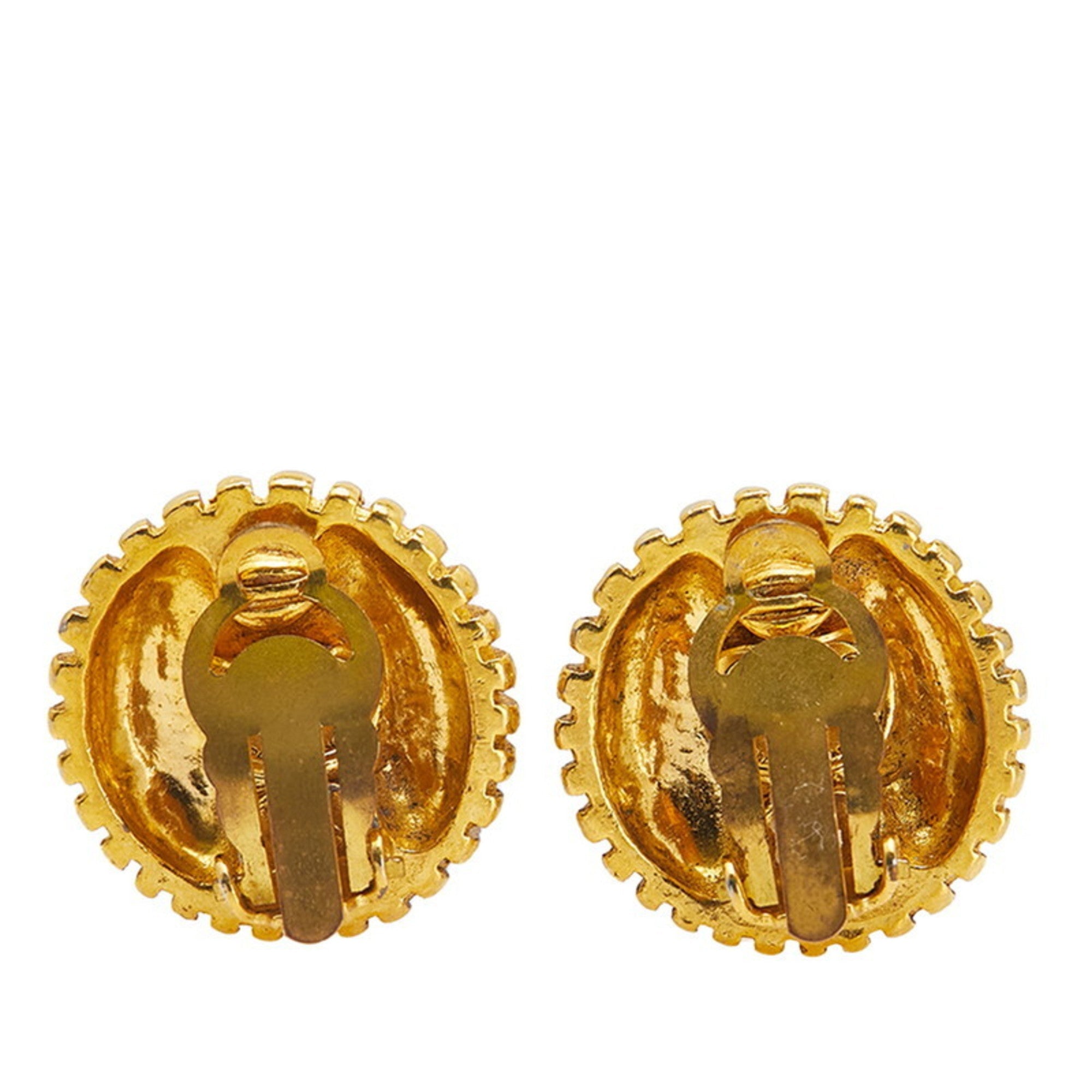 CC Logo Clip-On Earrings Metal Gold-Tone Metal