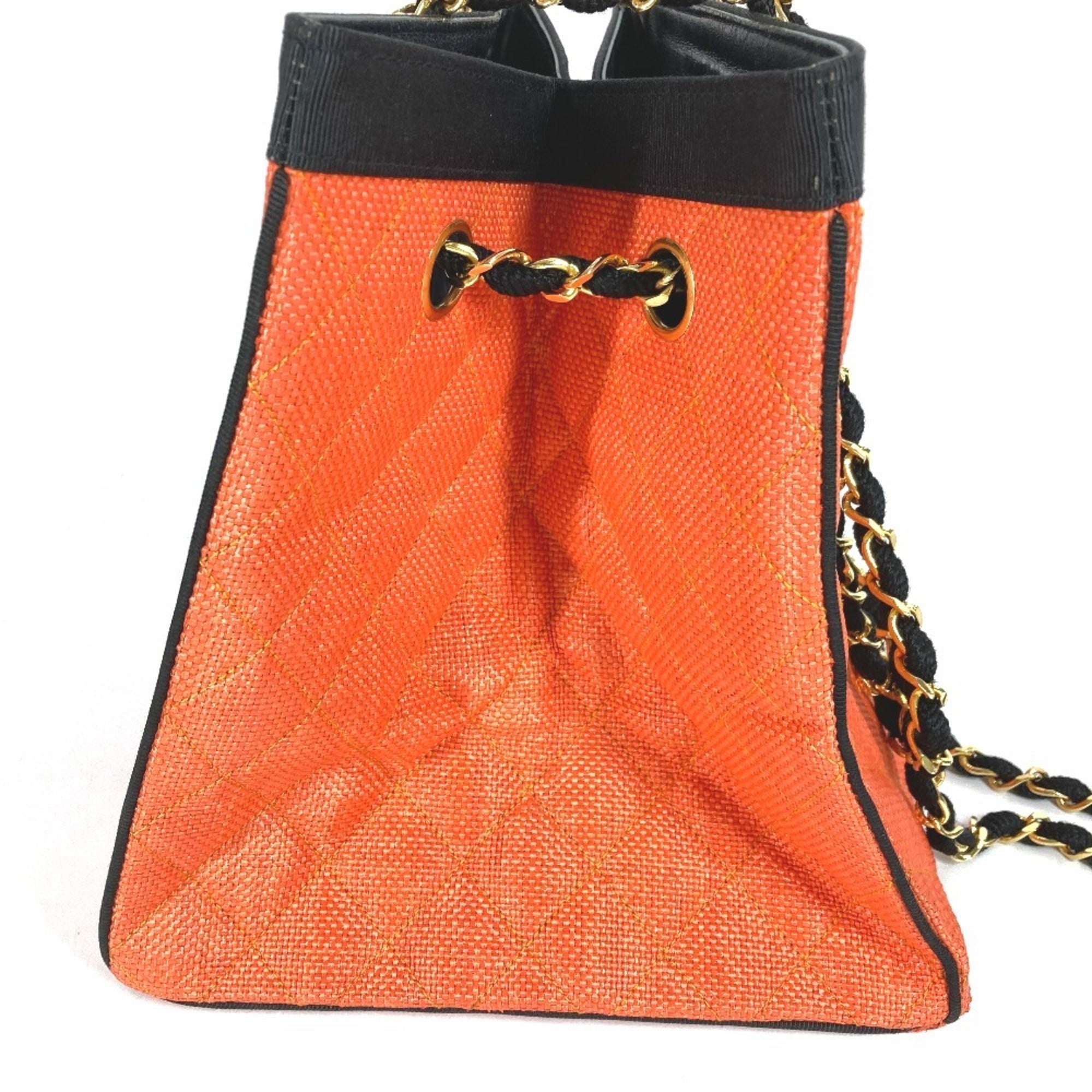 Vintage Chain Tote Quilted Caviar Medium