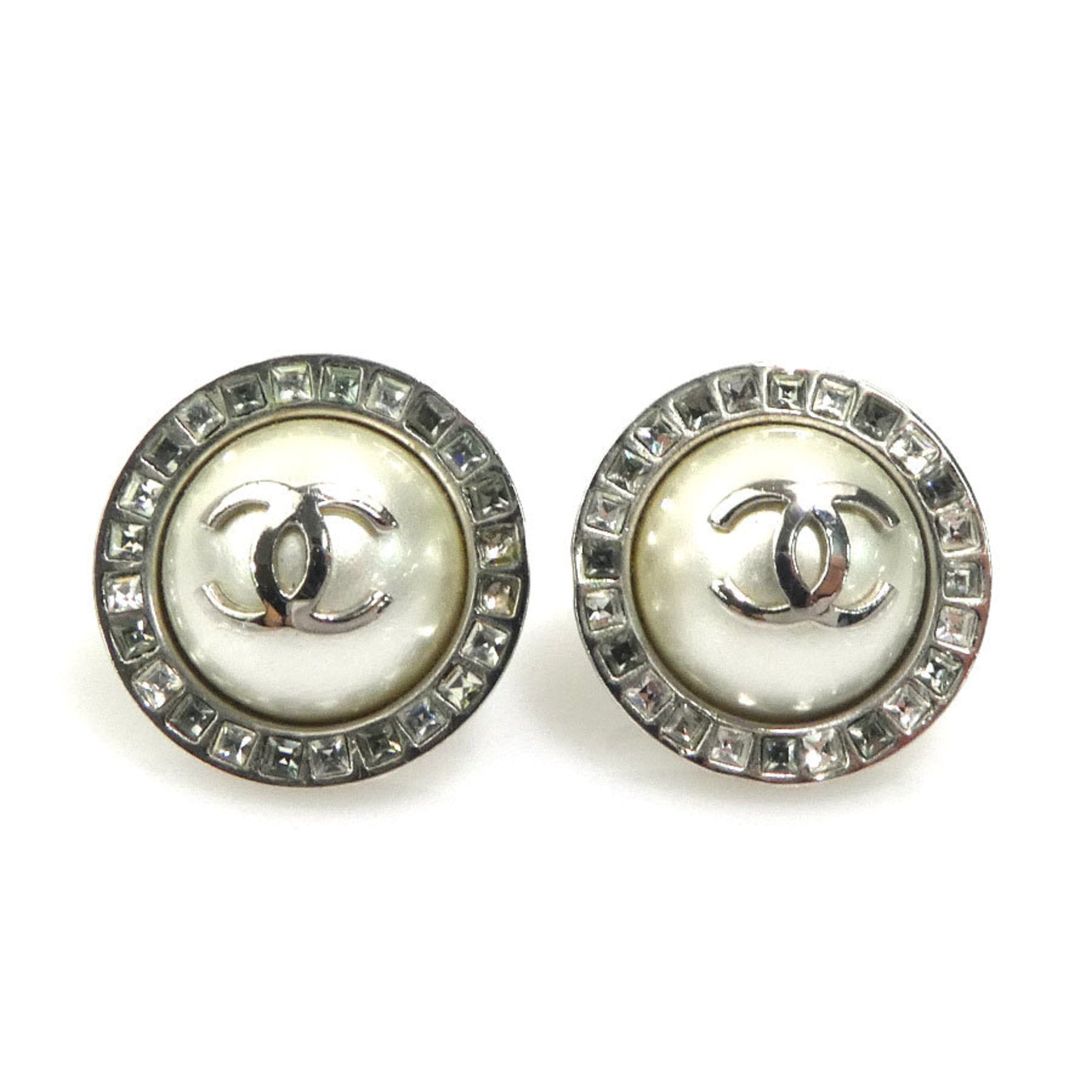 CC Logo Earrings Silver-Tone Metal
