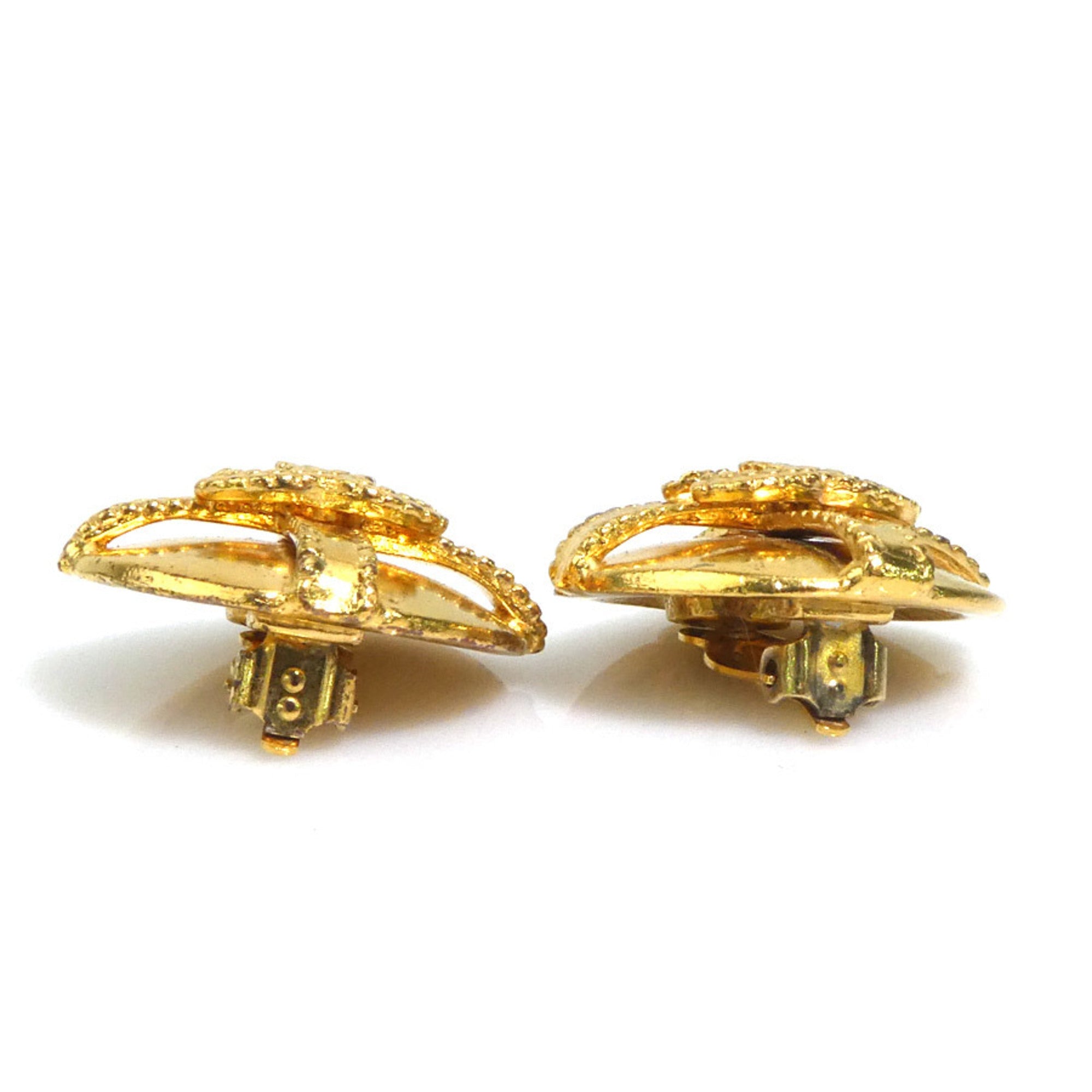 CC Logo Clip-On Earrings Gold-Tone Metal Gold-Tone Metal