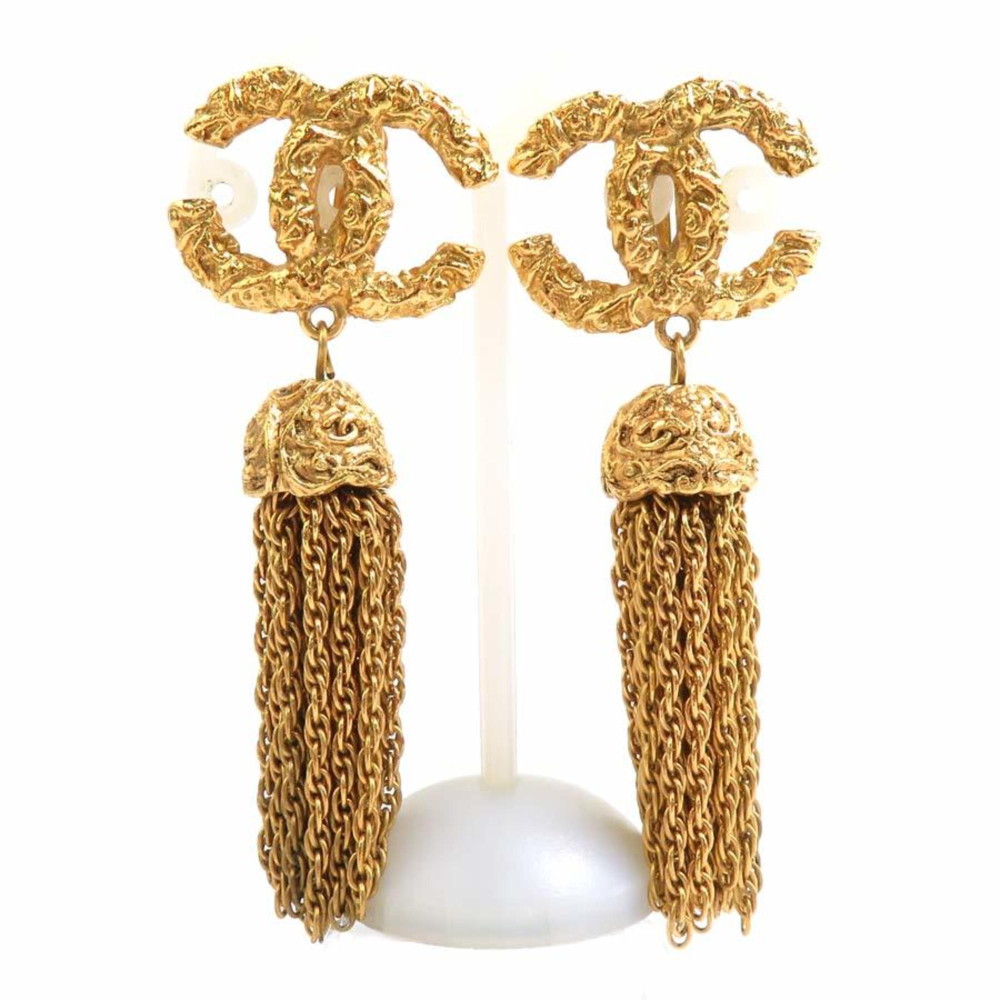 CC Logo Clip-On Earrings Gold-Tone Metal Gold-Tone Metal