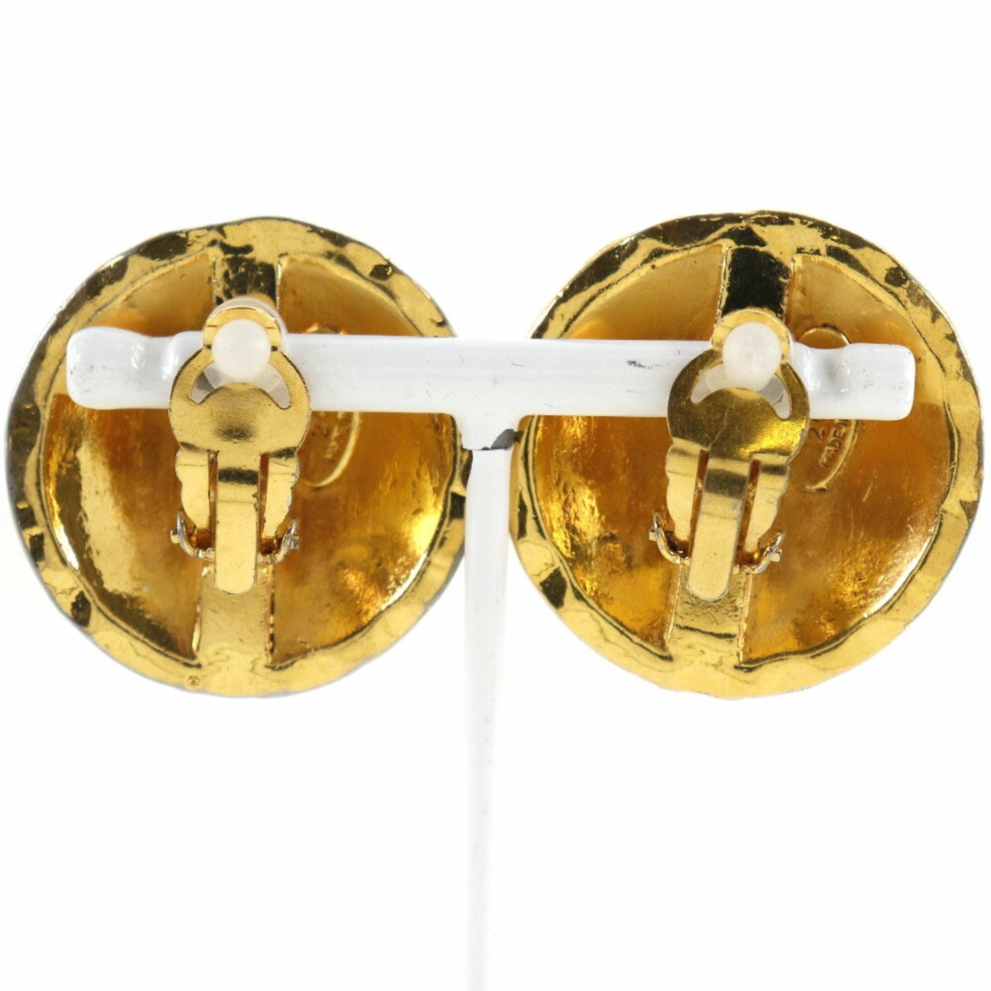 CC Logo Clip-On Earrings Gold-Tone Metal