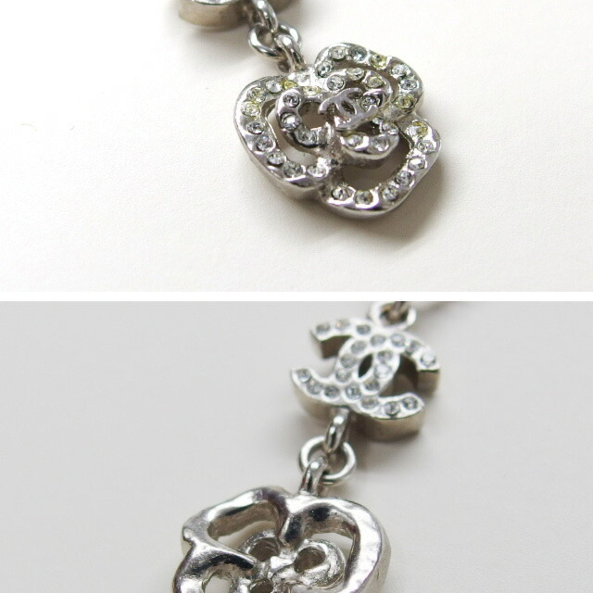 CC Logo Pendant Necklace Silver-Tone Metal
