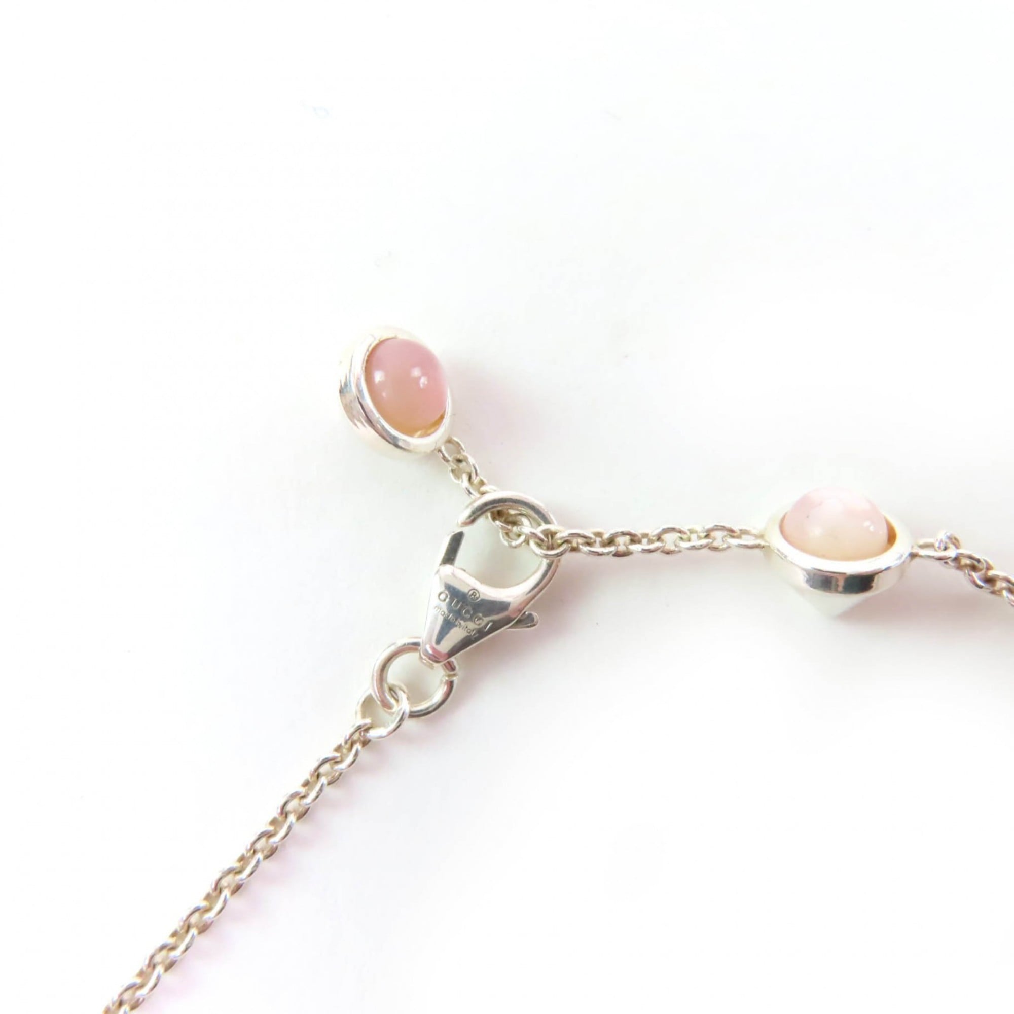 Pendant Necklace Sterling Silver with Mother of Pearl and Color Stone