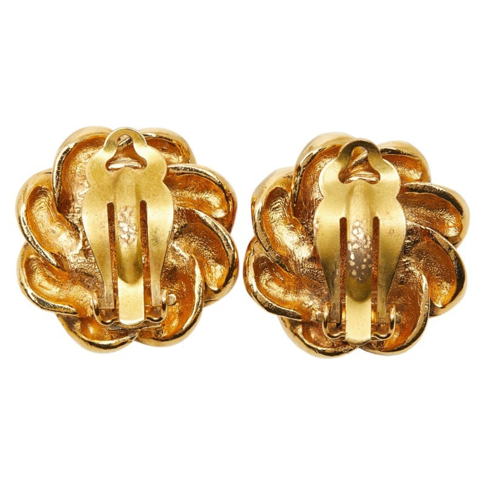 CC Logo Clip-On Earrings Gold-Tone Metal