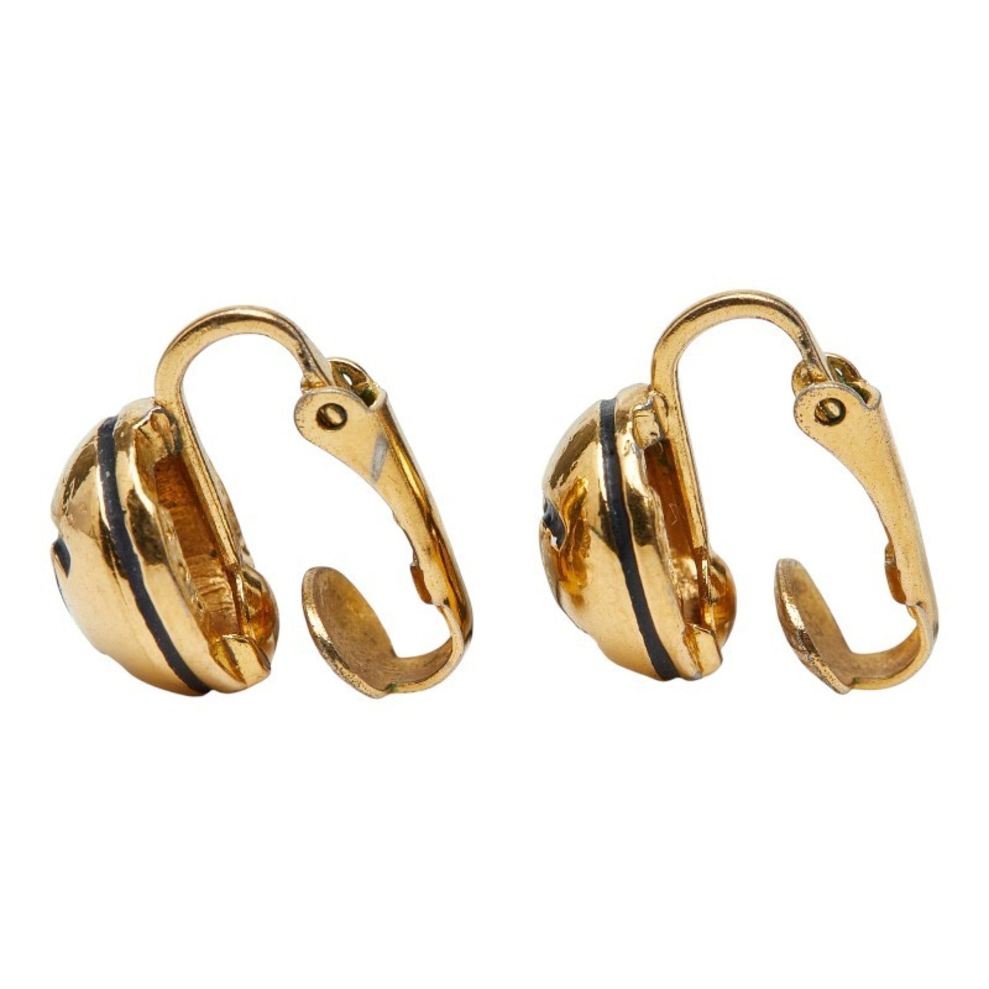 CC Logo Clip-On Earrings Metal Gold-Tone Metal