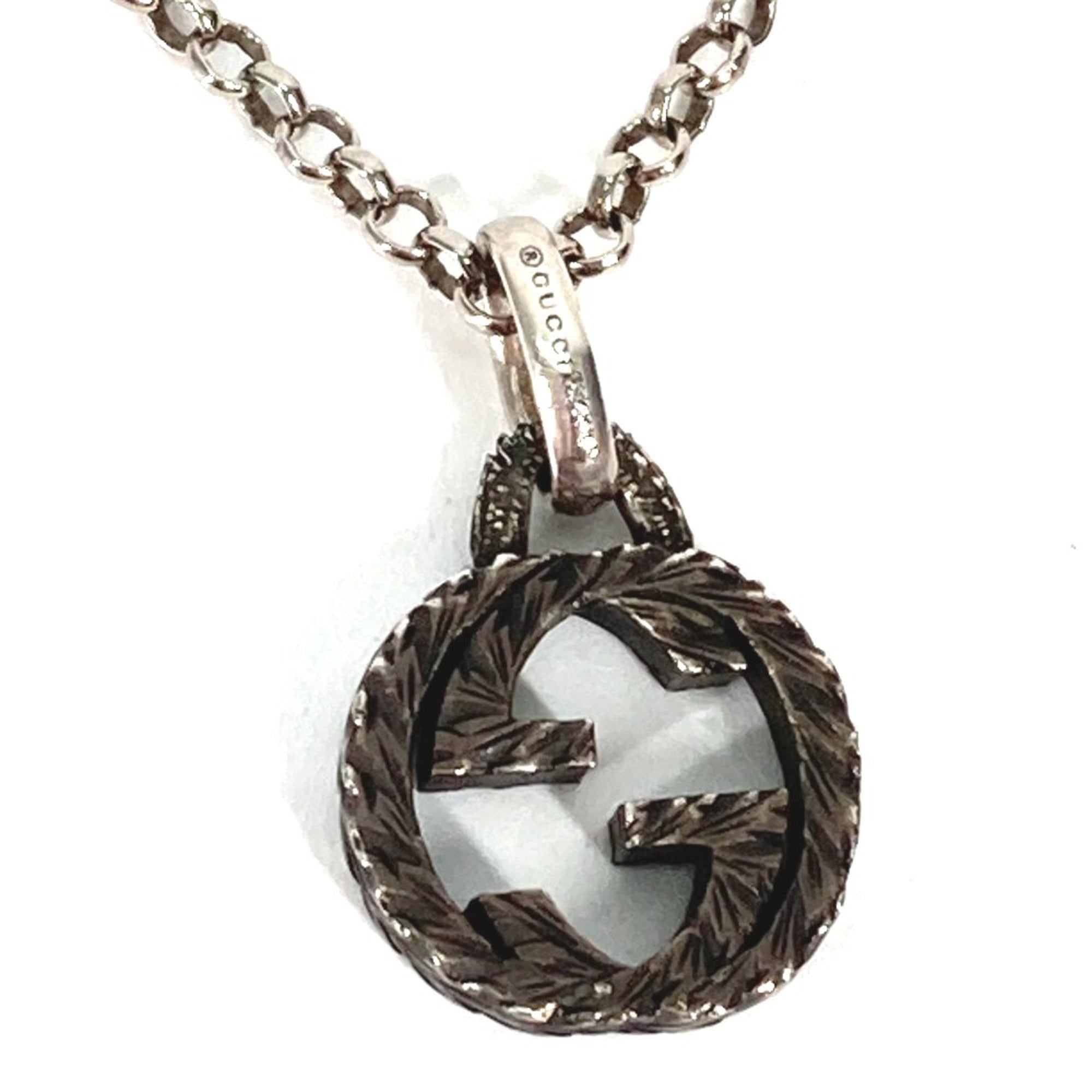 Interlocking G Pendant Necklace Sterling Silver