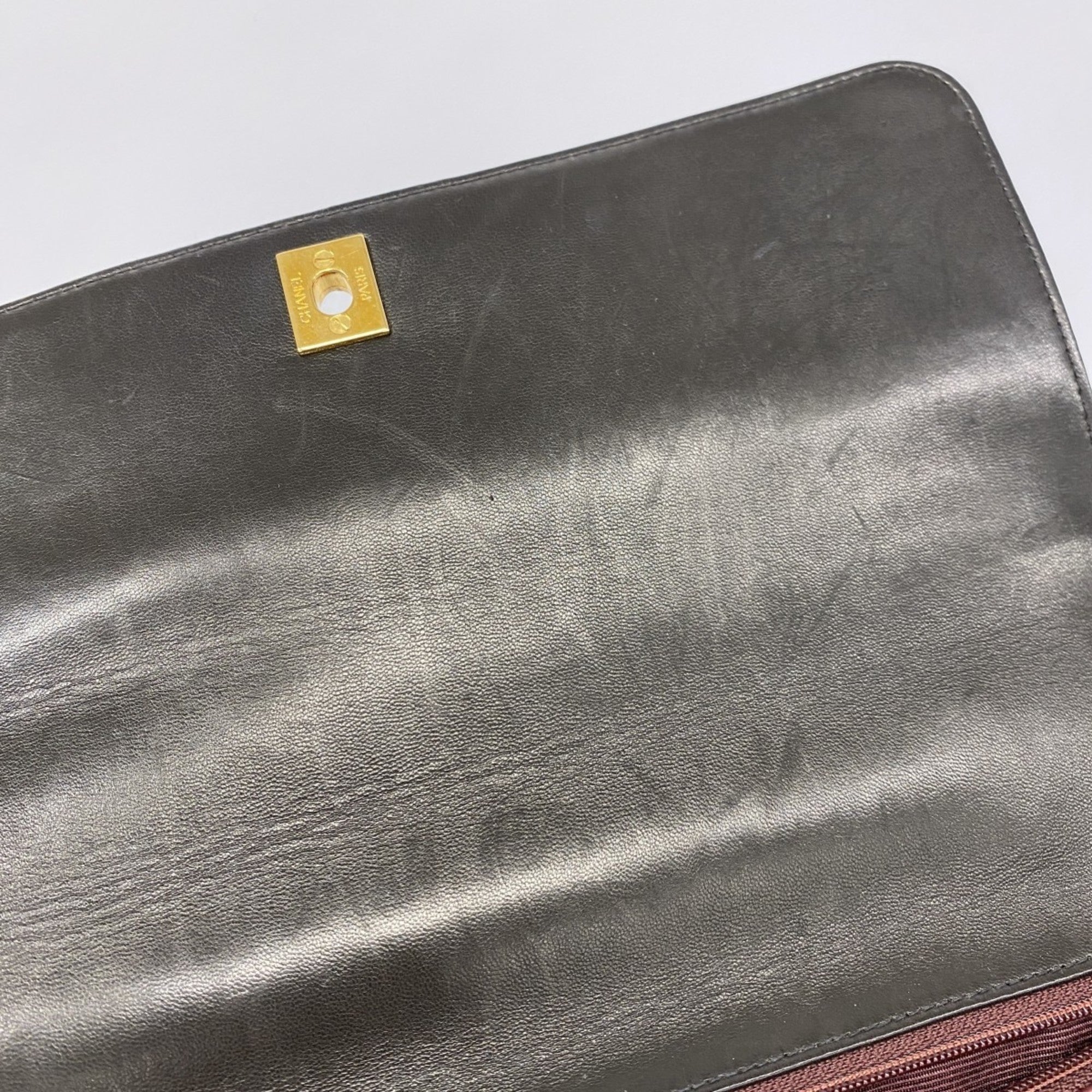 Vintage Classic Top Handle Flap Bag Quilted Lambskin Jumbo
