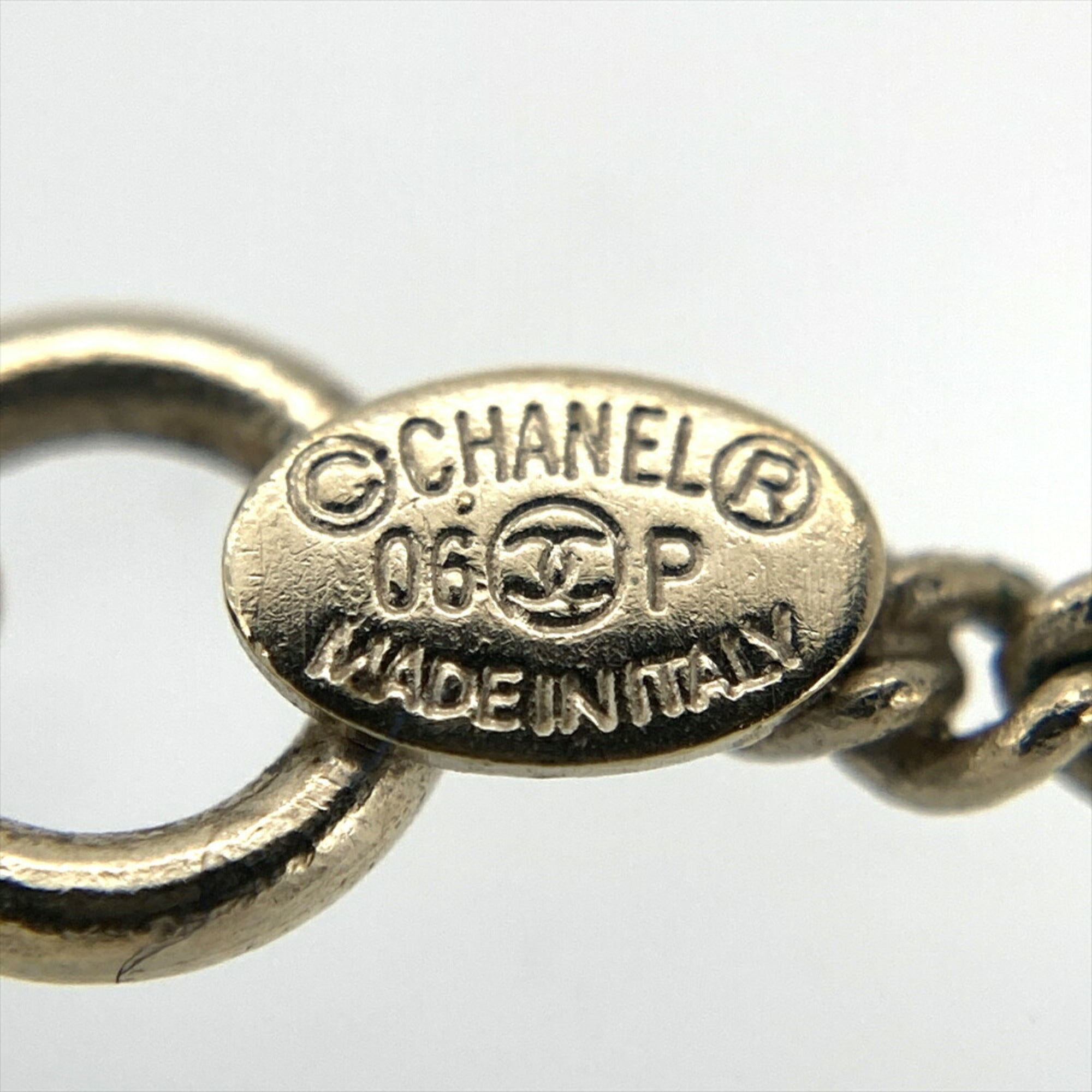 CC Logo Pendant Necklace Gold-Tone Metal