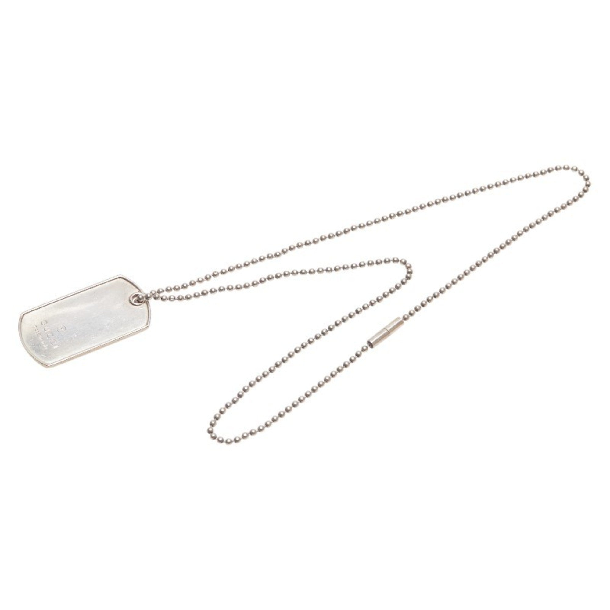 Dog Tag Pendant Necklace Sterling Silver