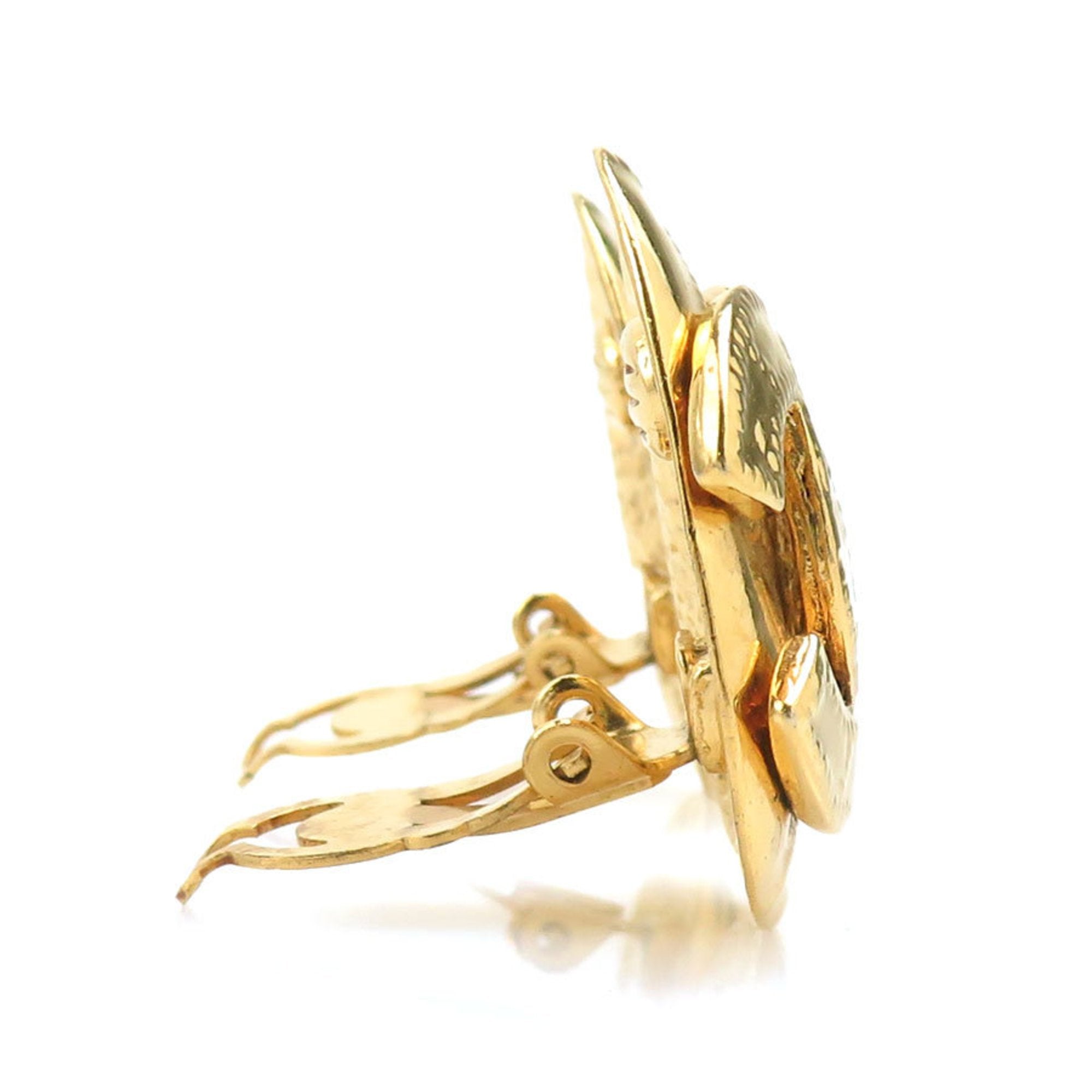 CC Logo Clip-On Earrings Gold-Tone Metal Gold-Tone Metal