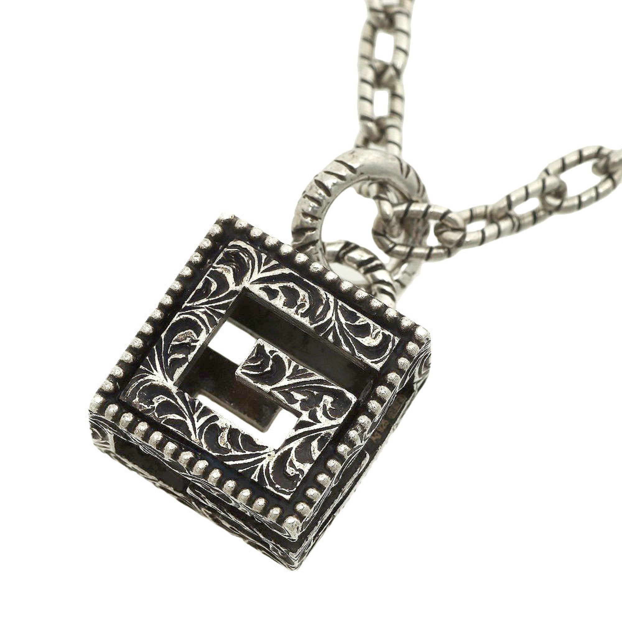 Square G Pendant Necklace Sterling Silver