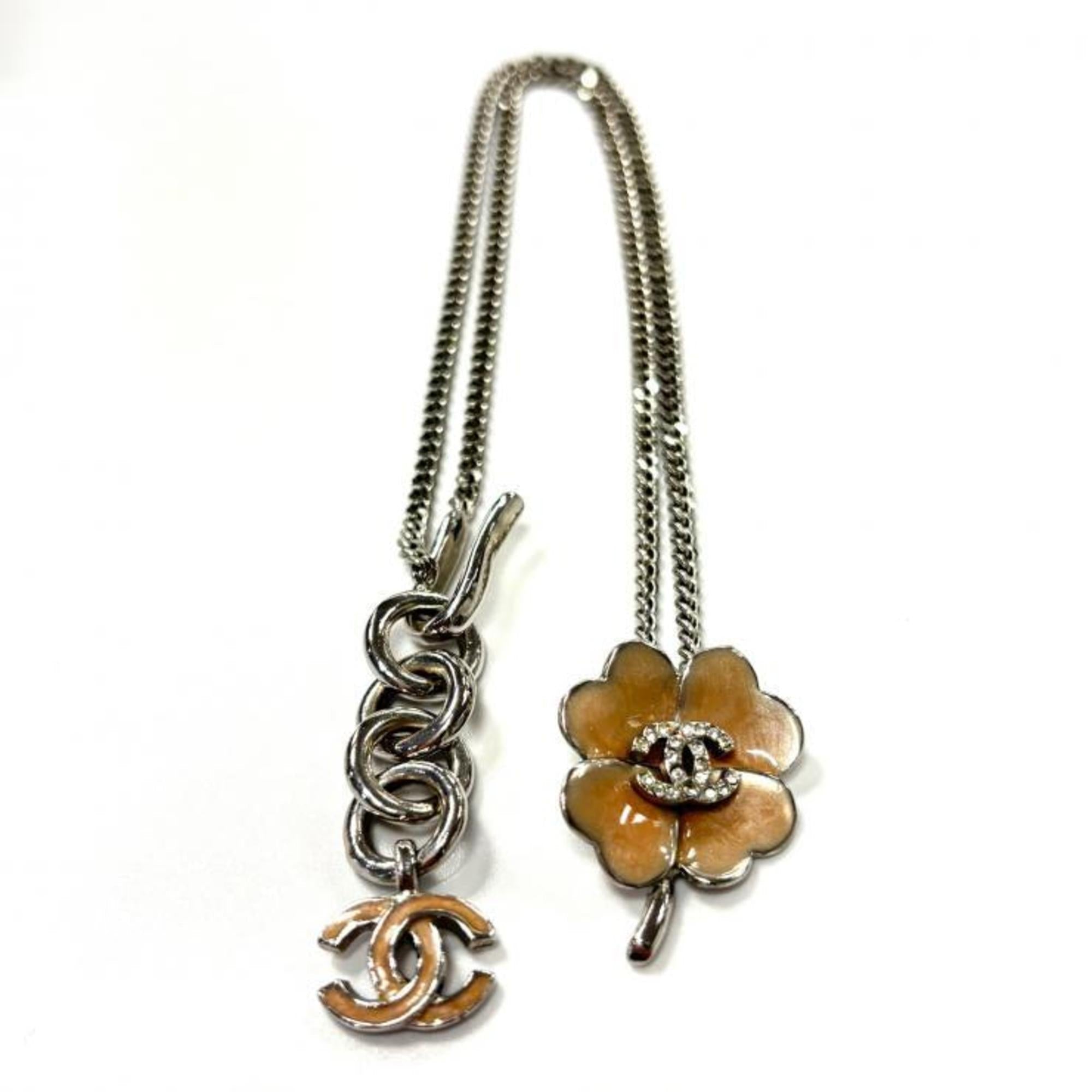 CC Logo Clover Pendant Necklace Sterling Silver