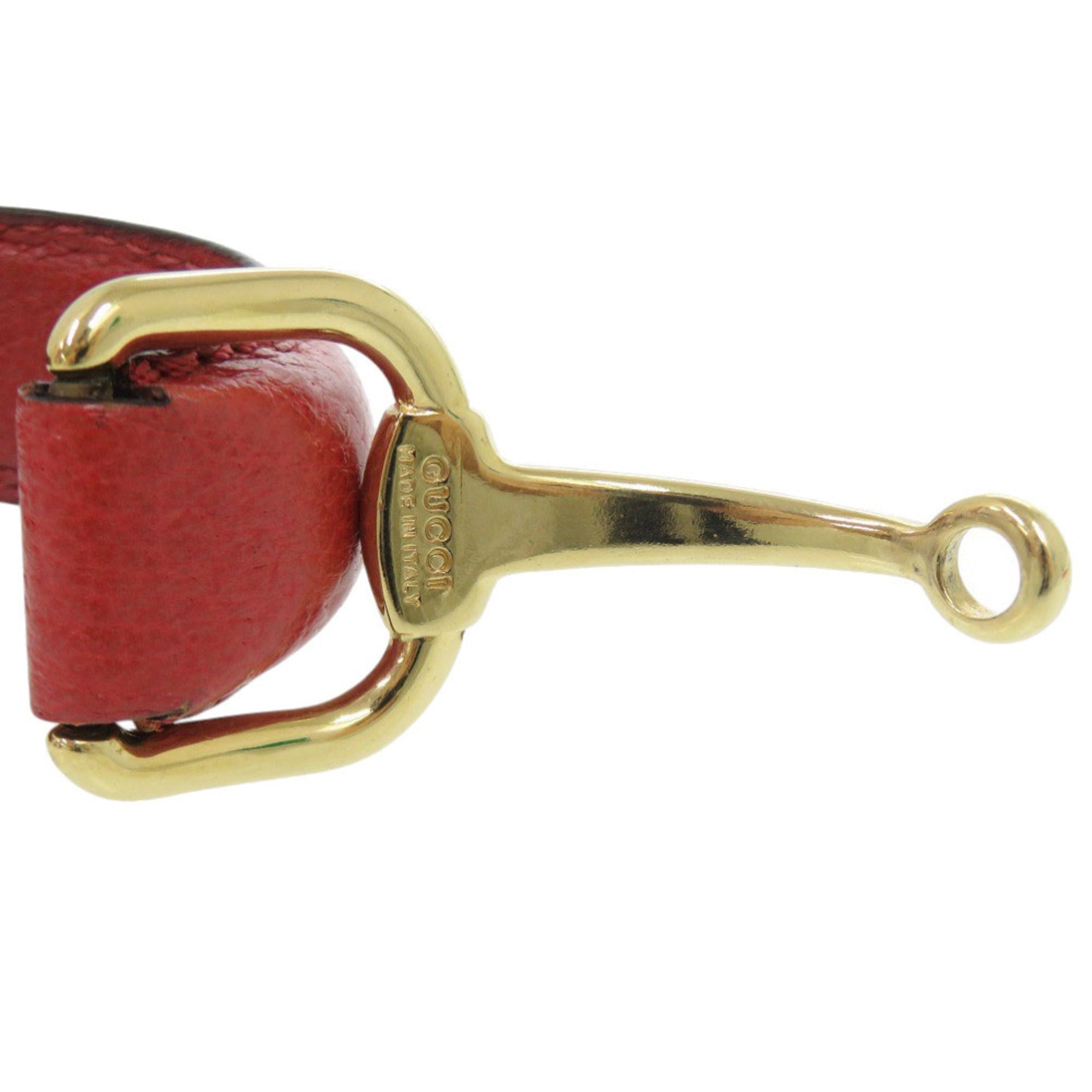 Horsebit Leather Bracelet Red