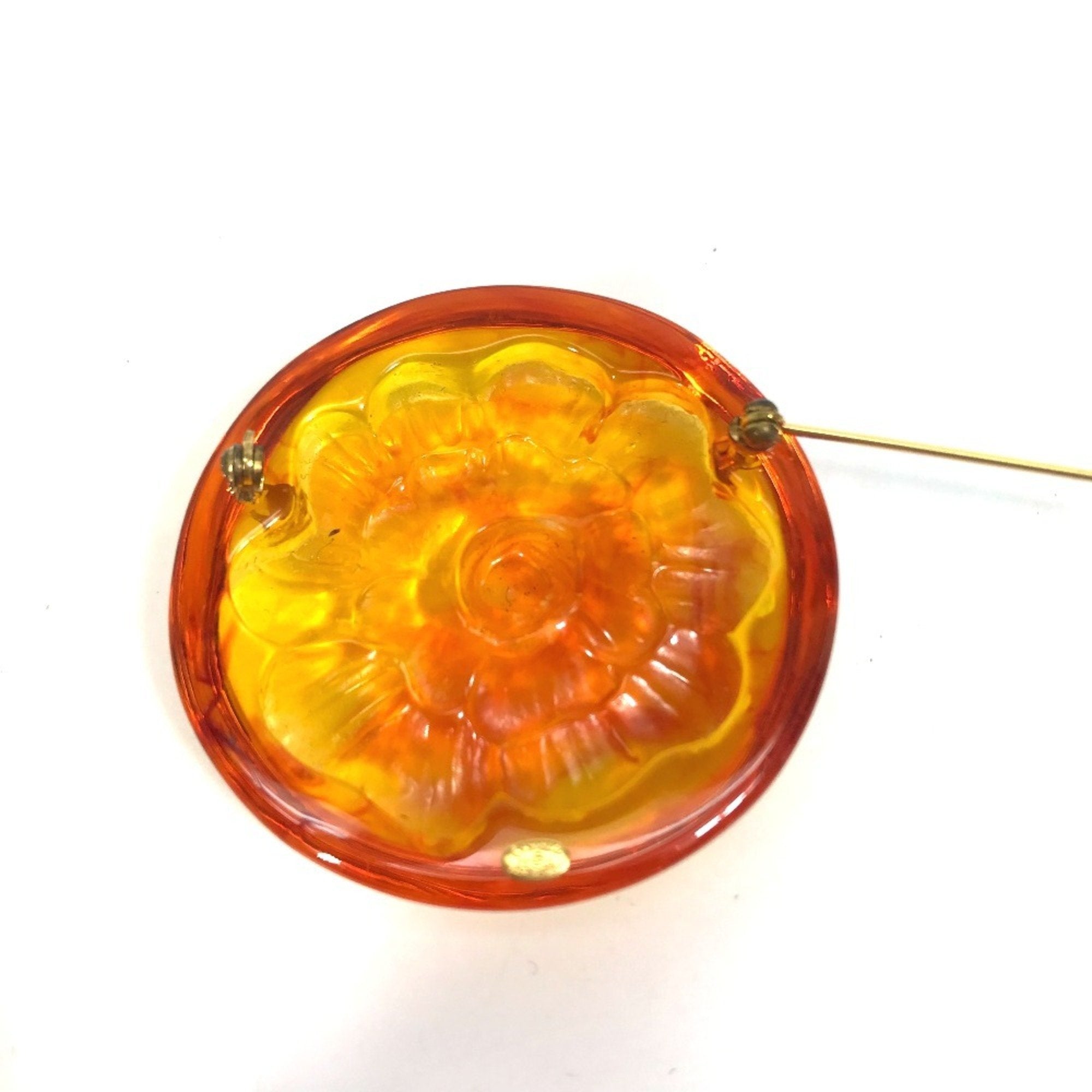 Camellia Brooch Plastic Orange
