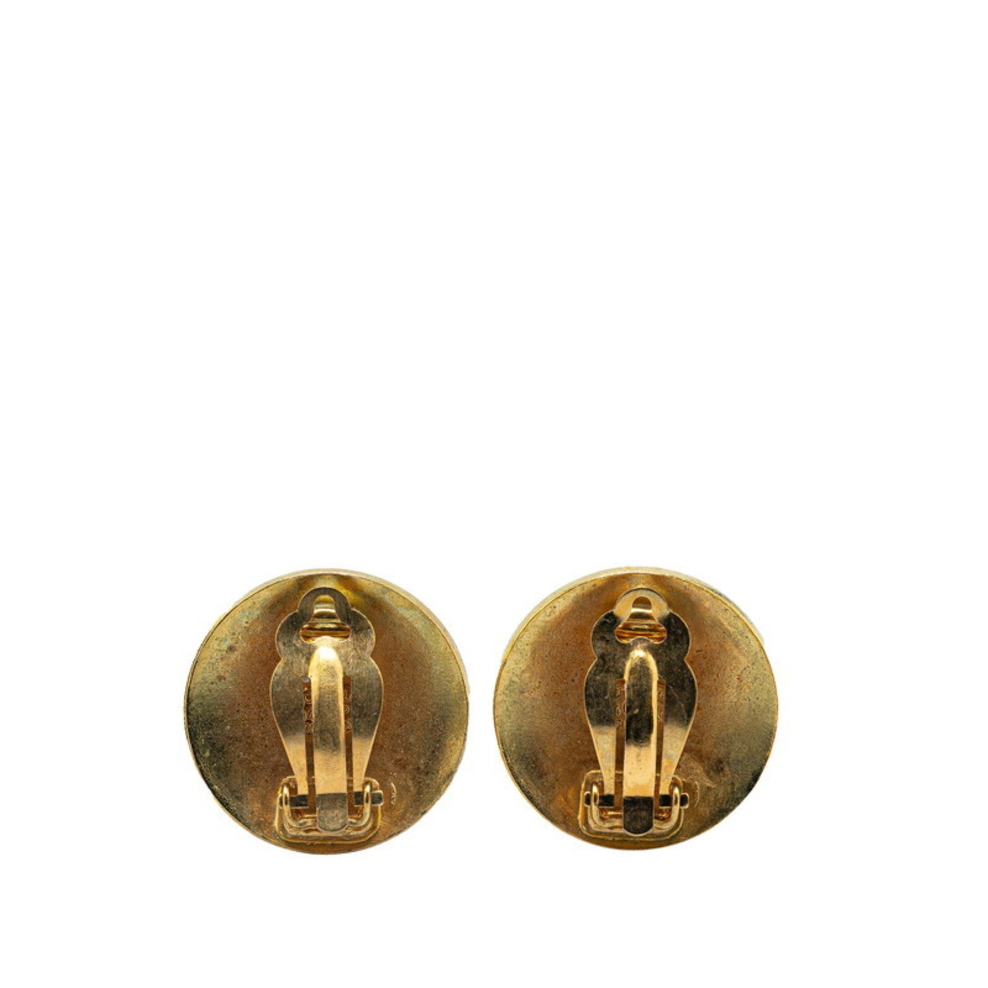 CC Logo Clip-On Earrings Metal Gold-Tone Metal