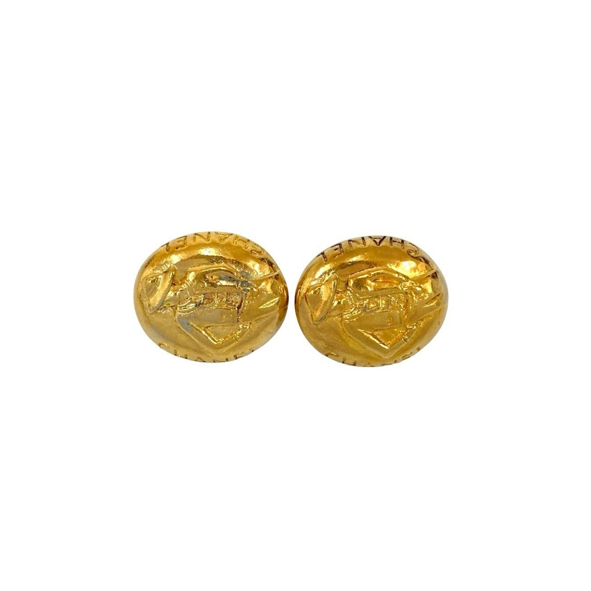 Vintage Earrings Gold-Tone Metal
