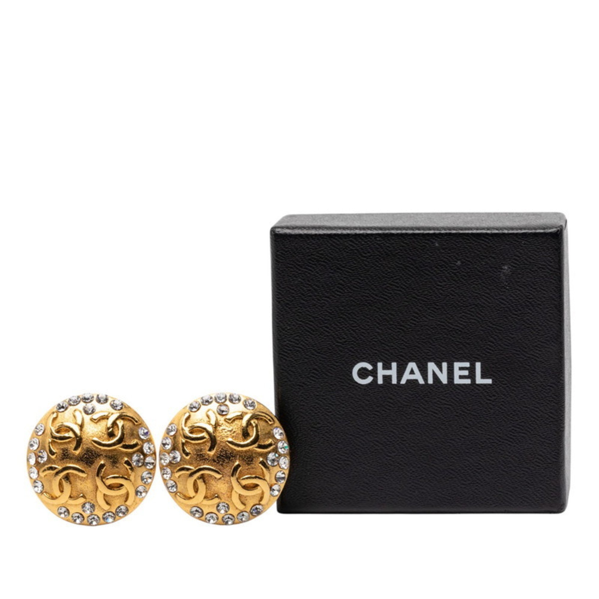 CC Logo Clip-On Earrings Metal Gold-Tone Metal