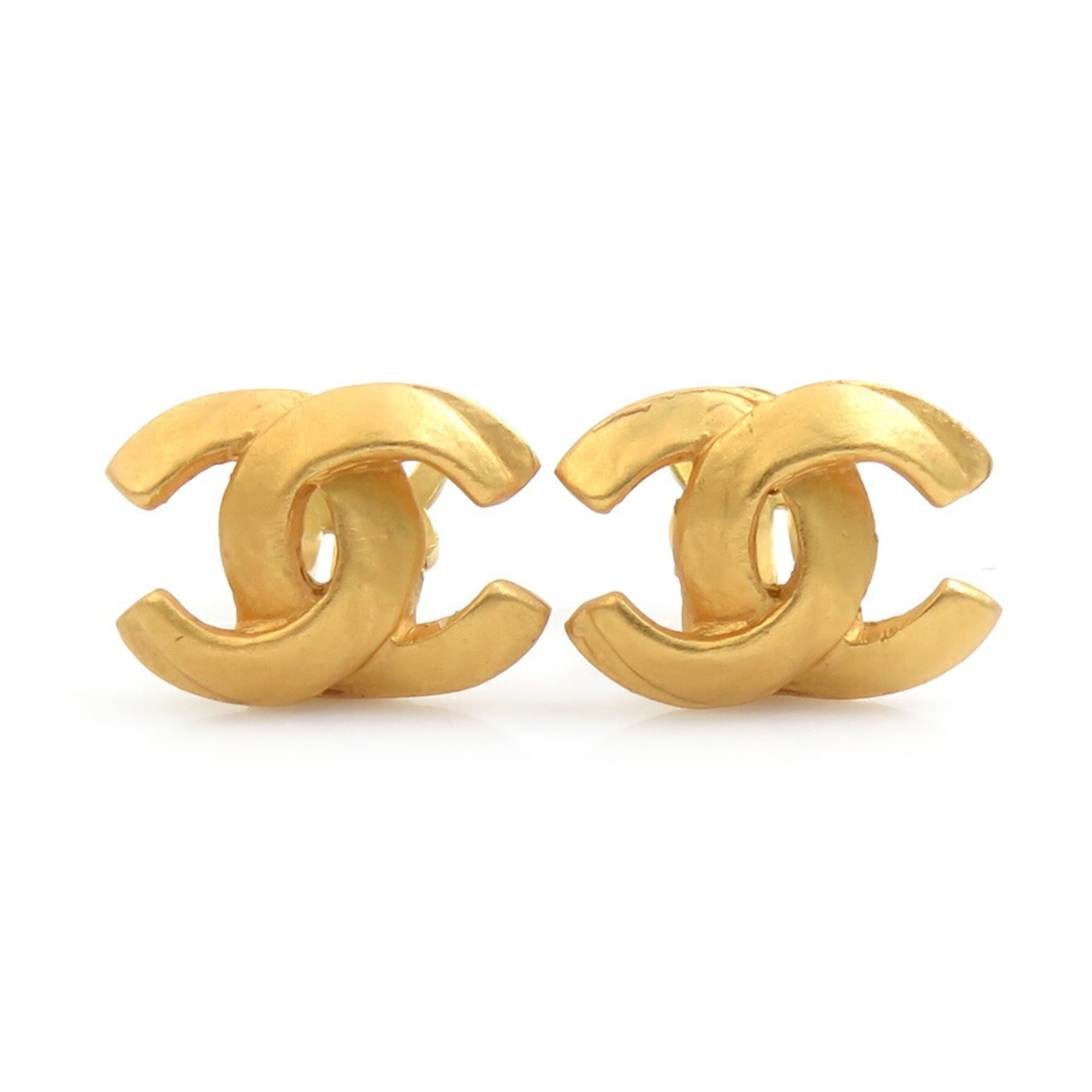 CC Logo Clip-On Earrings Gold-Tone Metal Gold-Tone Metal