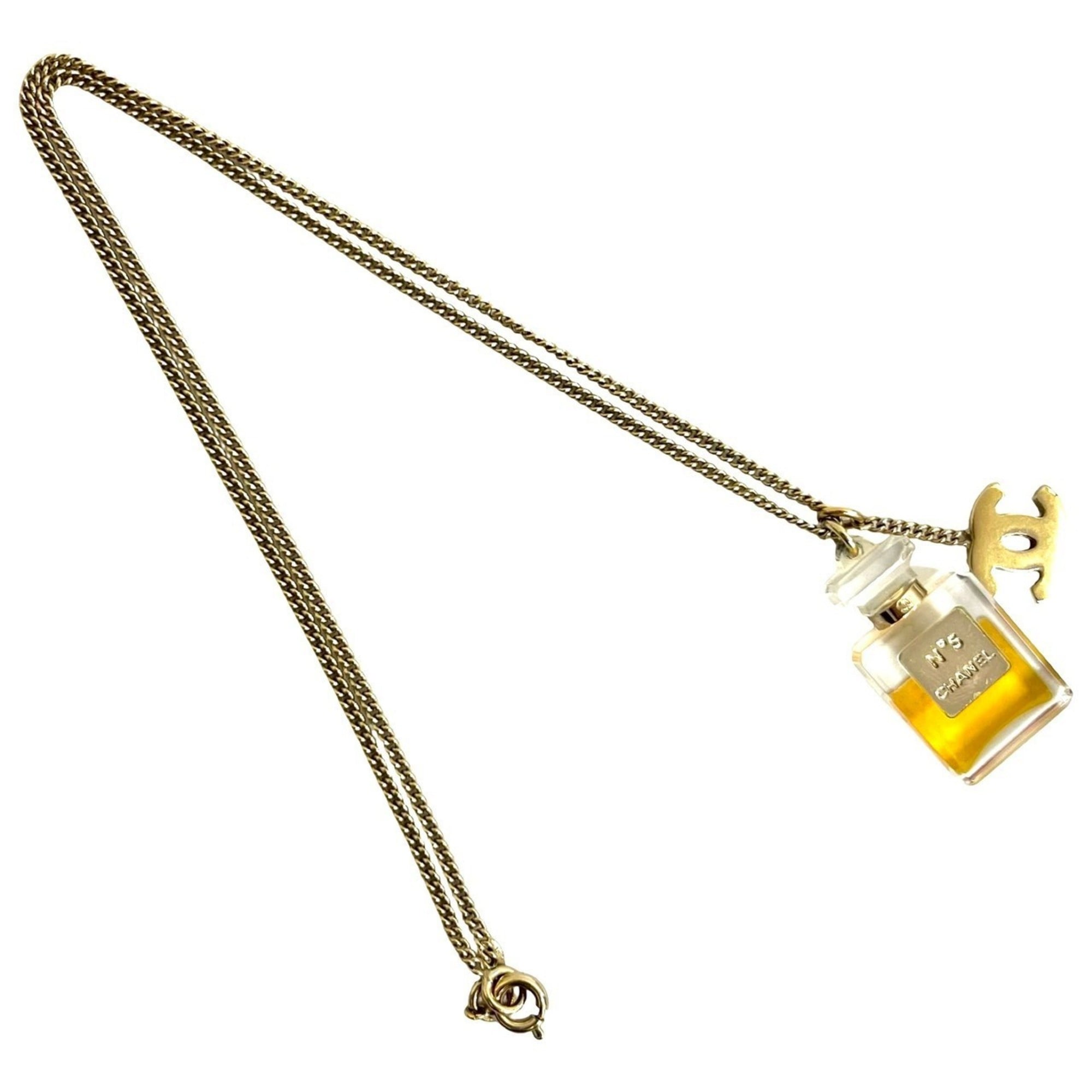 CC Logo Chain Pendant Necklace Metal