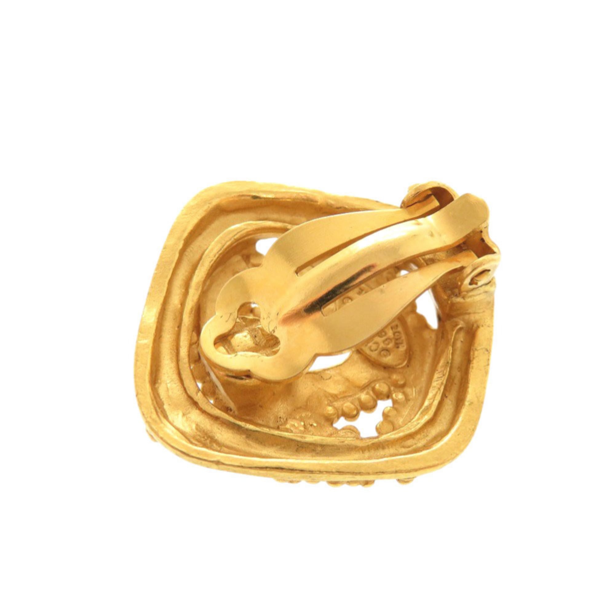 CC Logo Clip-On Earrings Gold-Tone Metal Gold-Tone Metal