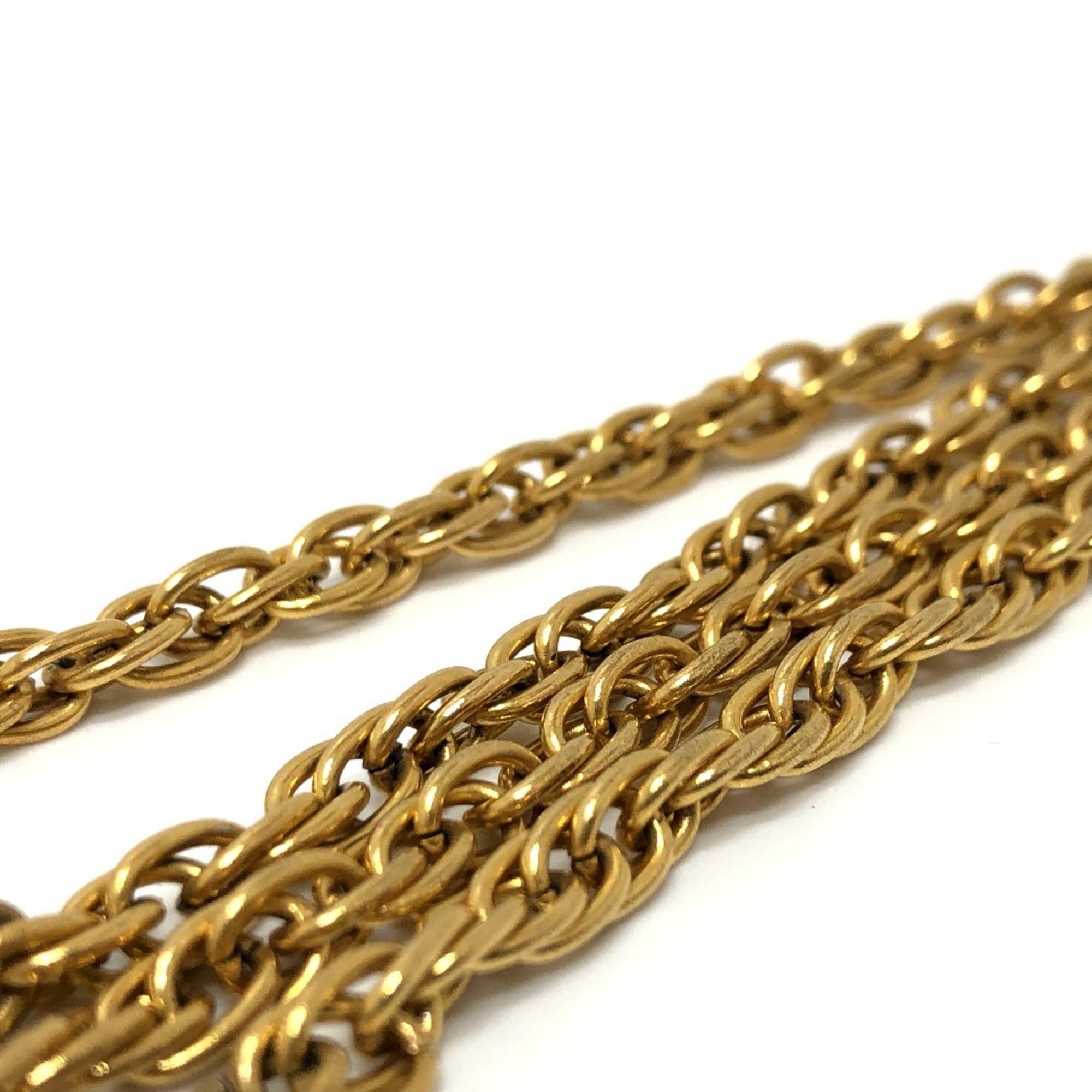 CC Logo Pendant Necklace Gold-Tone Metal