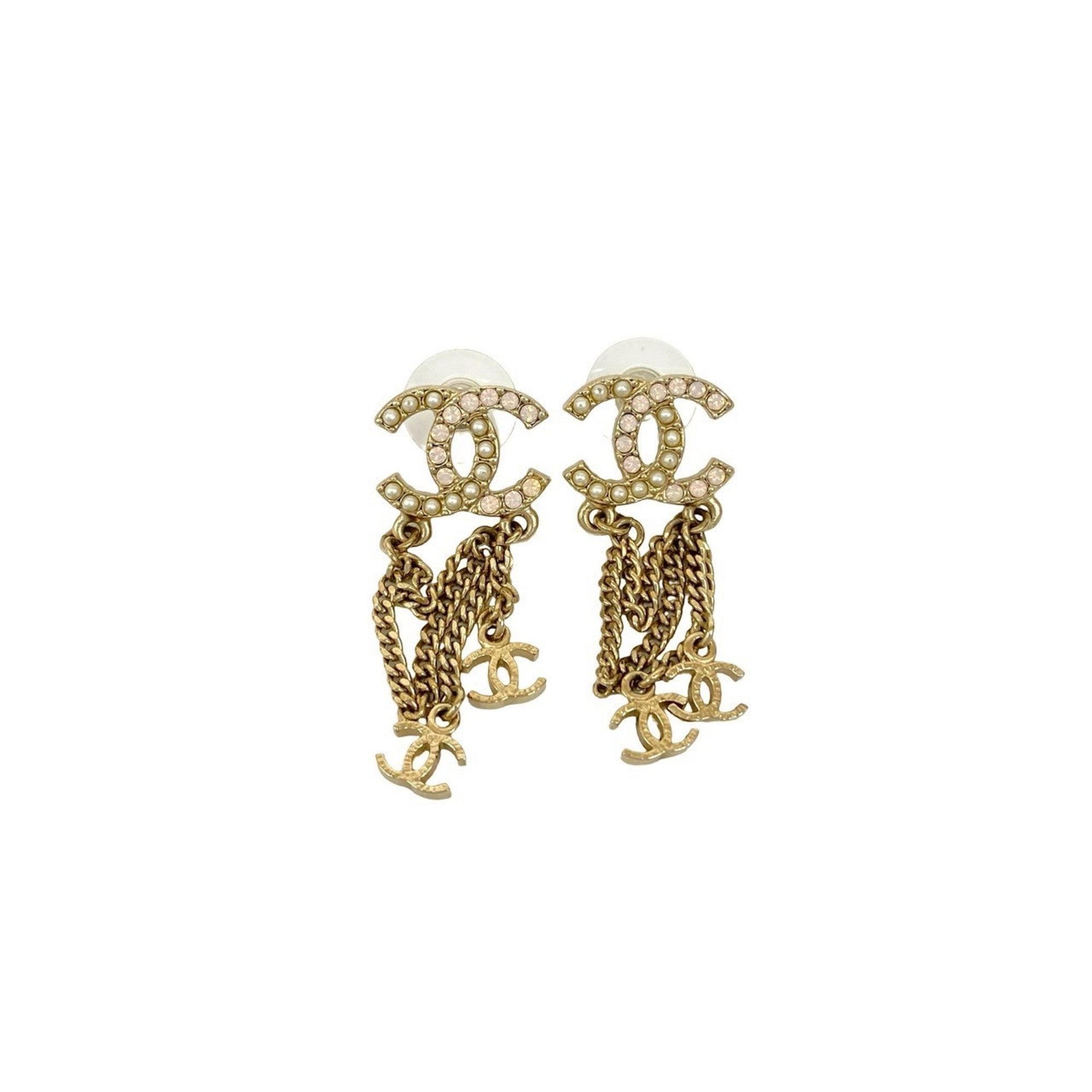 CC Logo Earrings Metal Gold-Tone Metal
