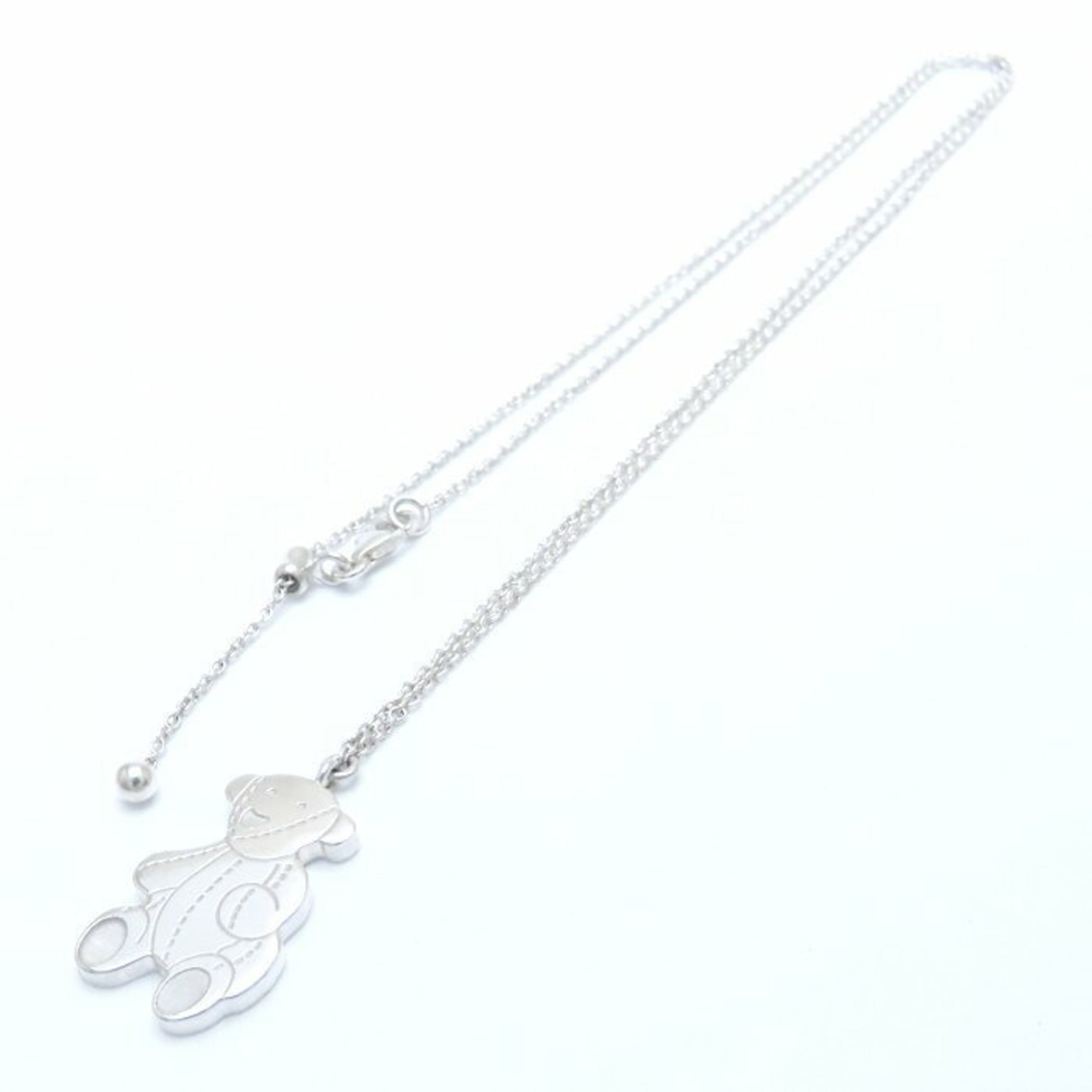 Teddy Bear Pendant Necklace Sterling Silver