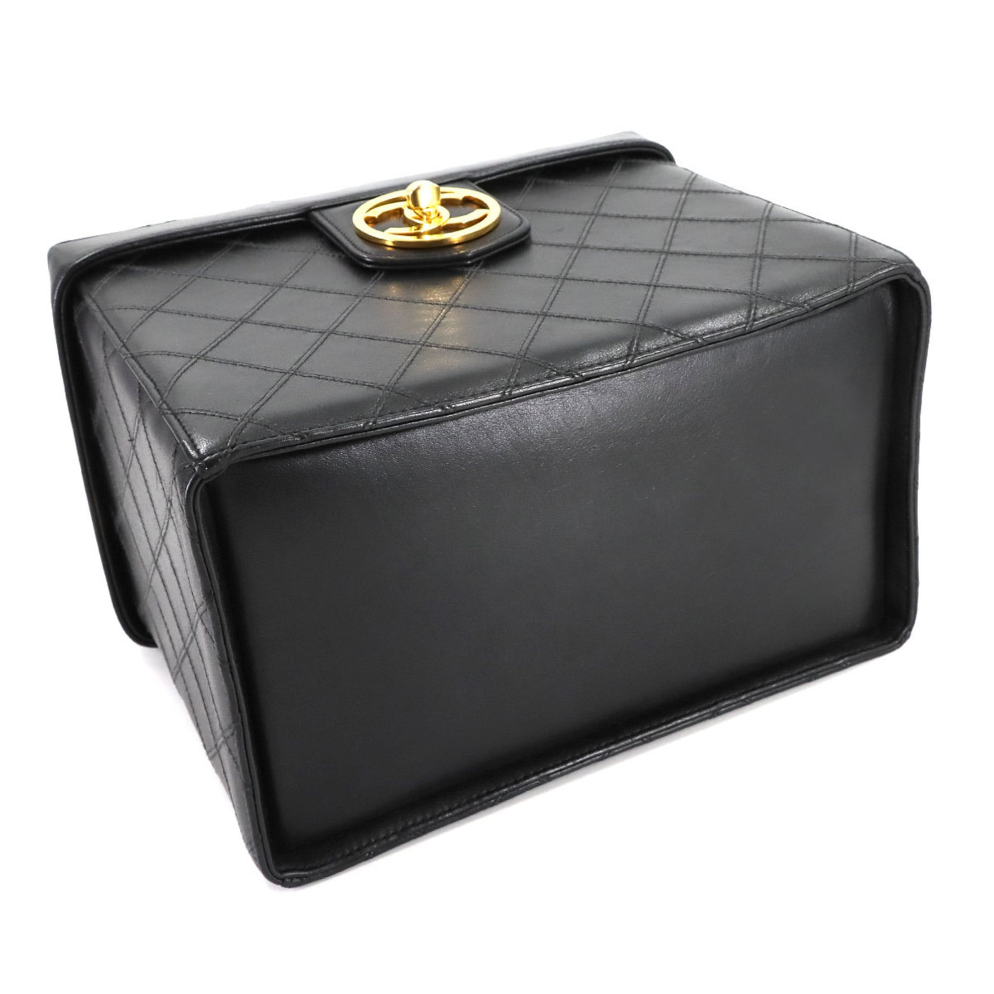 Vintage Vanity Case Quilted Leather Small