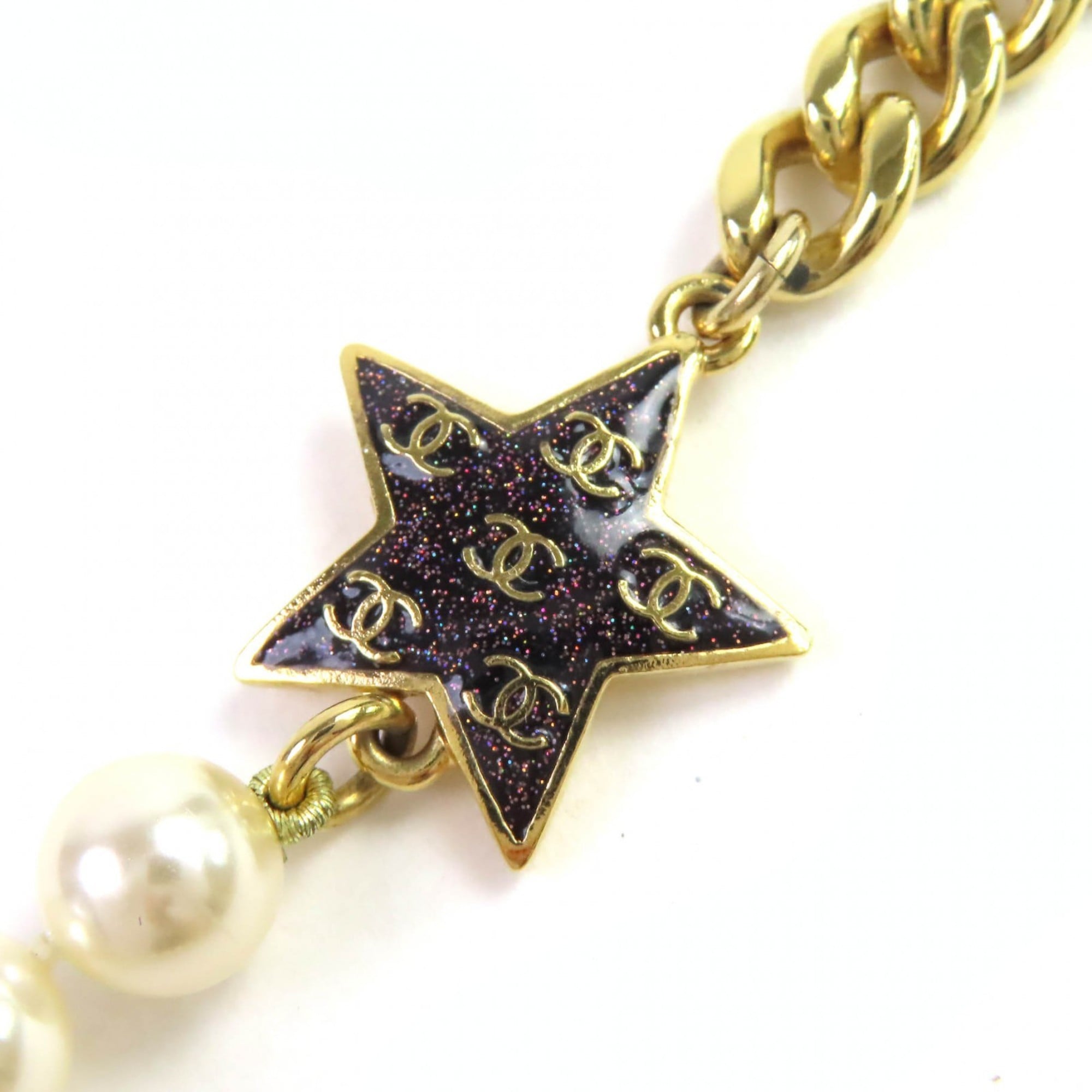 CC Logo Star Necklace Gold-Tone Metal