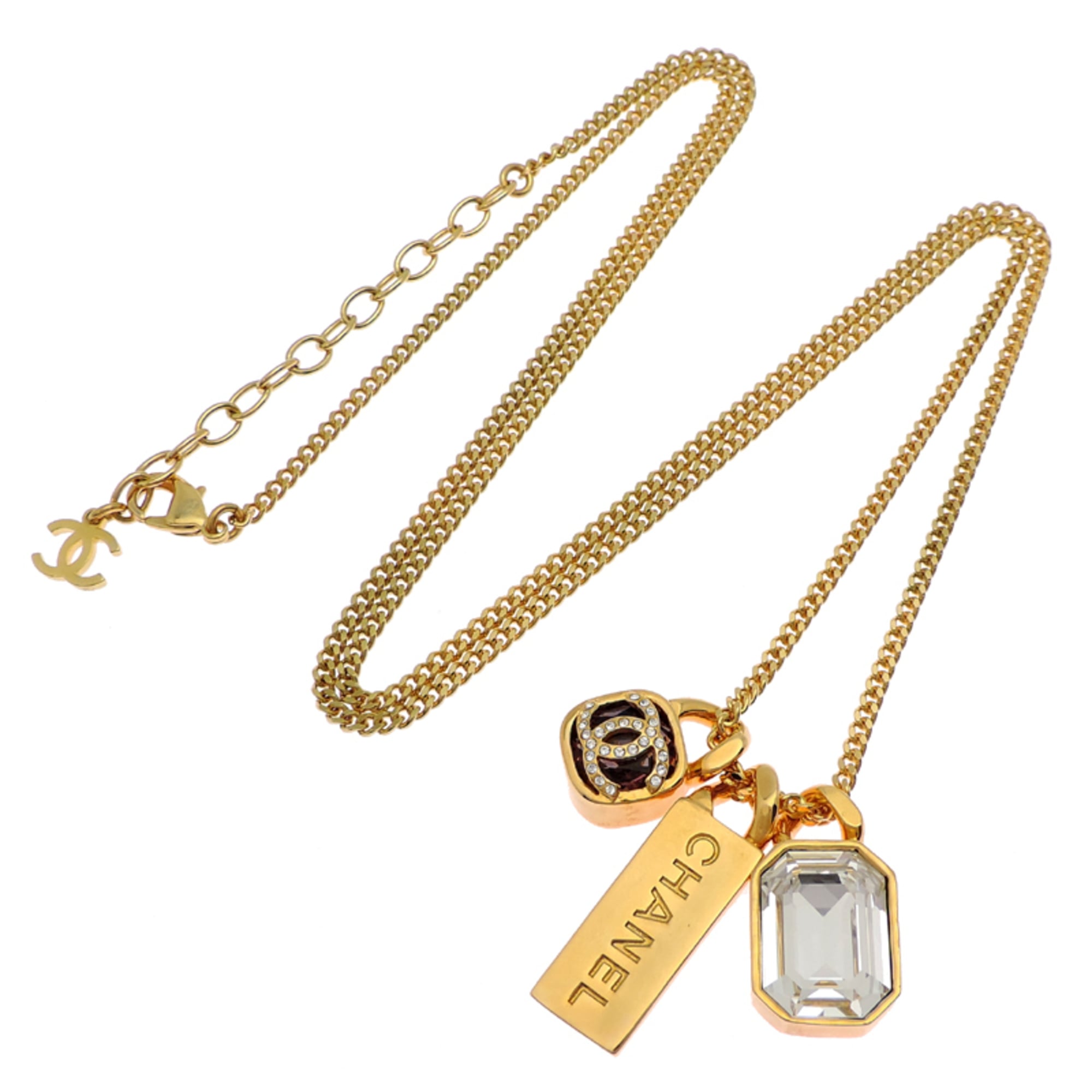 CC Logo Pendant Necklace Metal