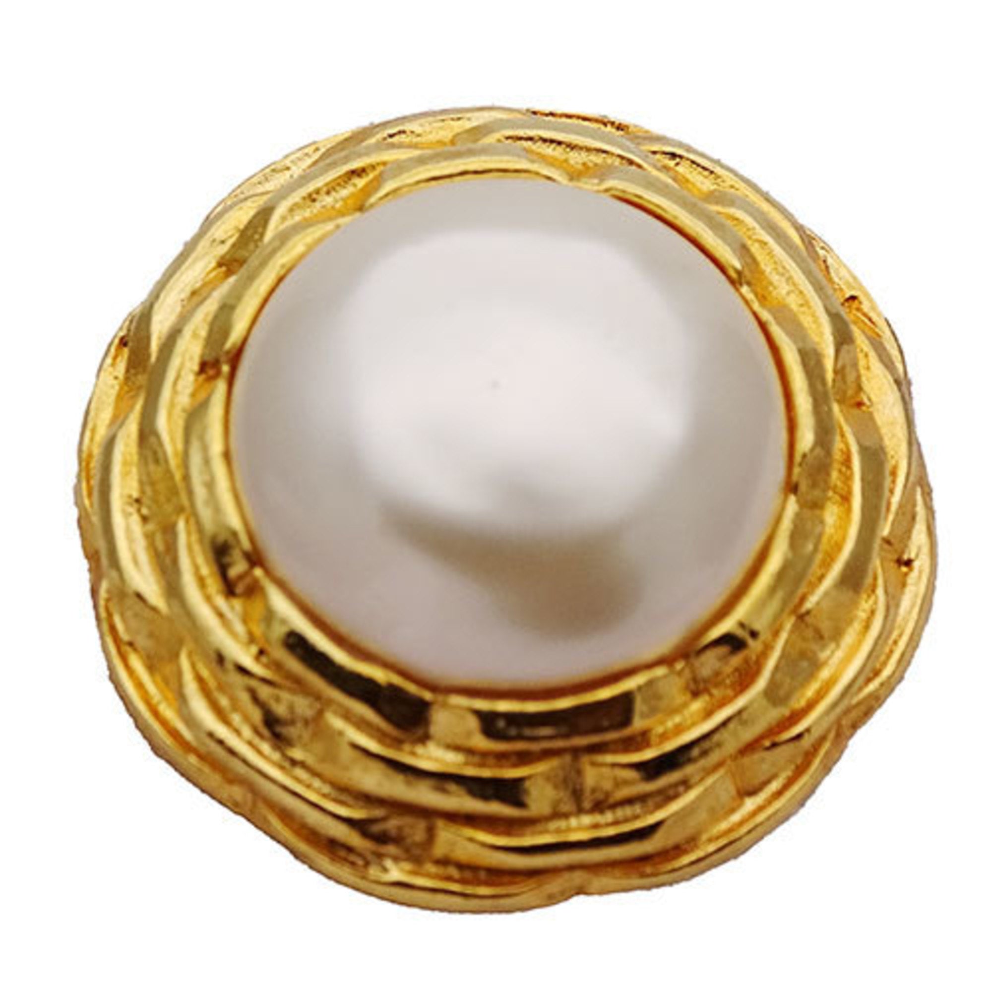 Clip-On Earrings Pearl Clip-On Gold-Tone Metal