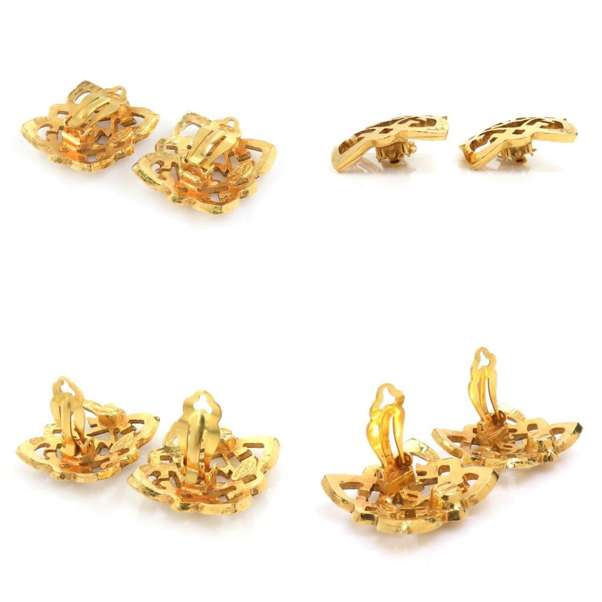 CC Logo Clip-On Earrings Gold-Tone Metal Gold-Tone Metal