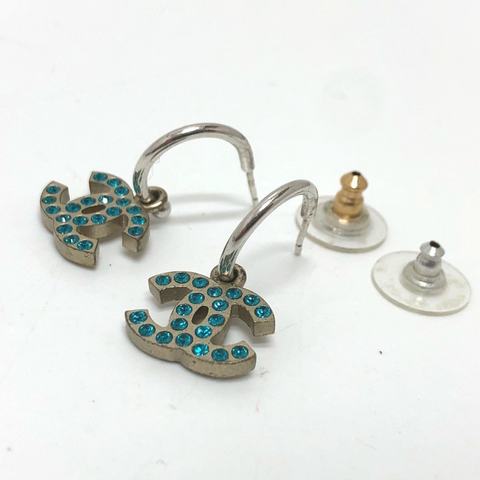 CC Logo Earrings Silver-Tone Metal Silver-Tone Metal