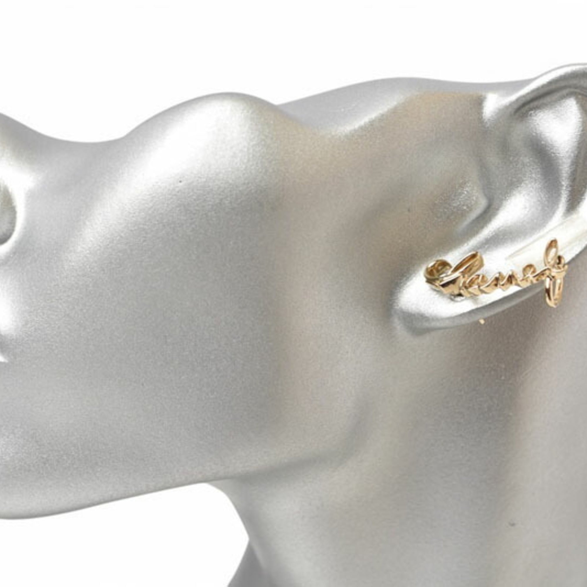 Earrings Rhinestone Gold-Tone Metal