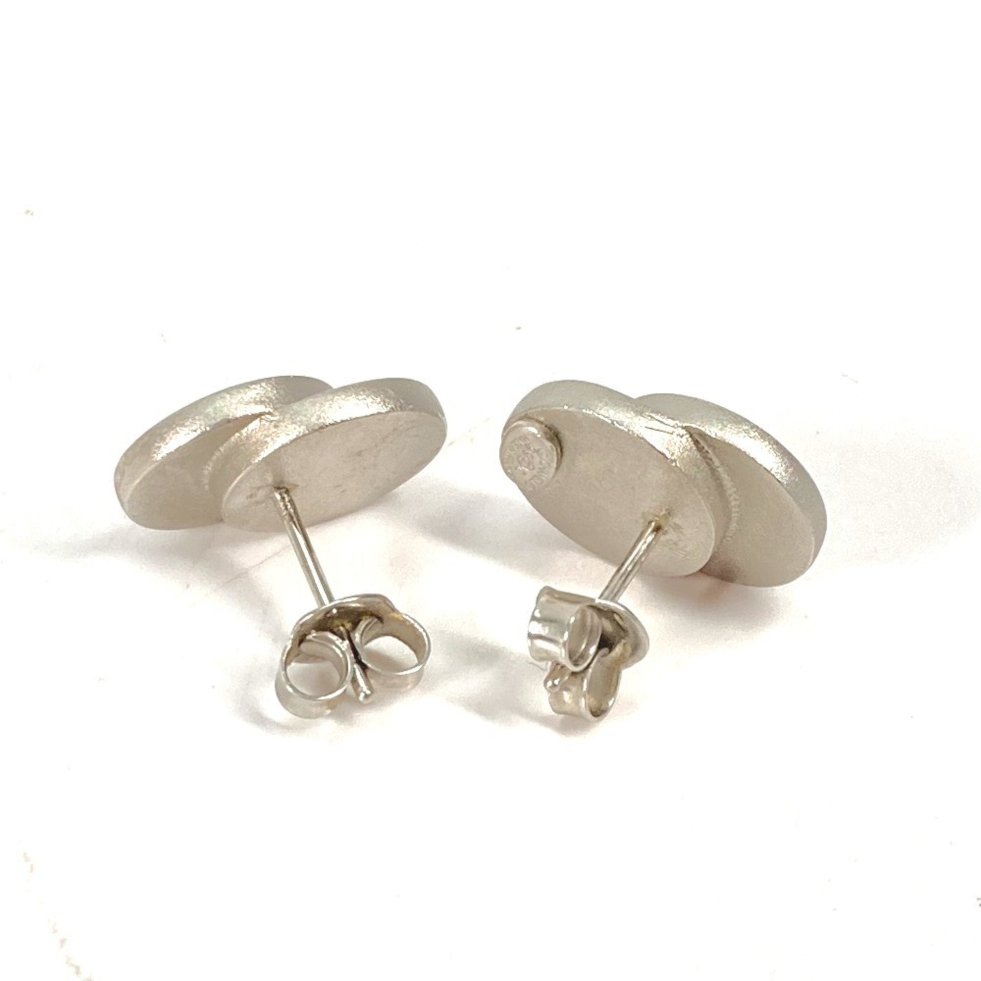 CC Logo Circle Earrings Silver-Tone Metal Silver-Tone Metal