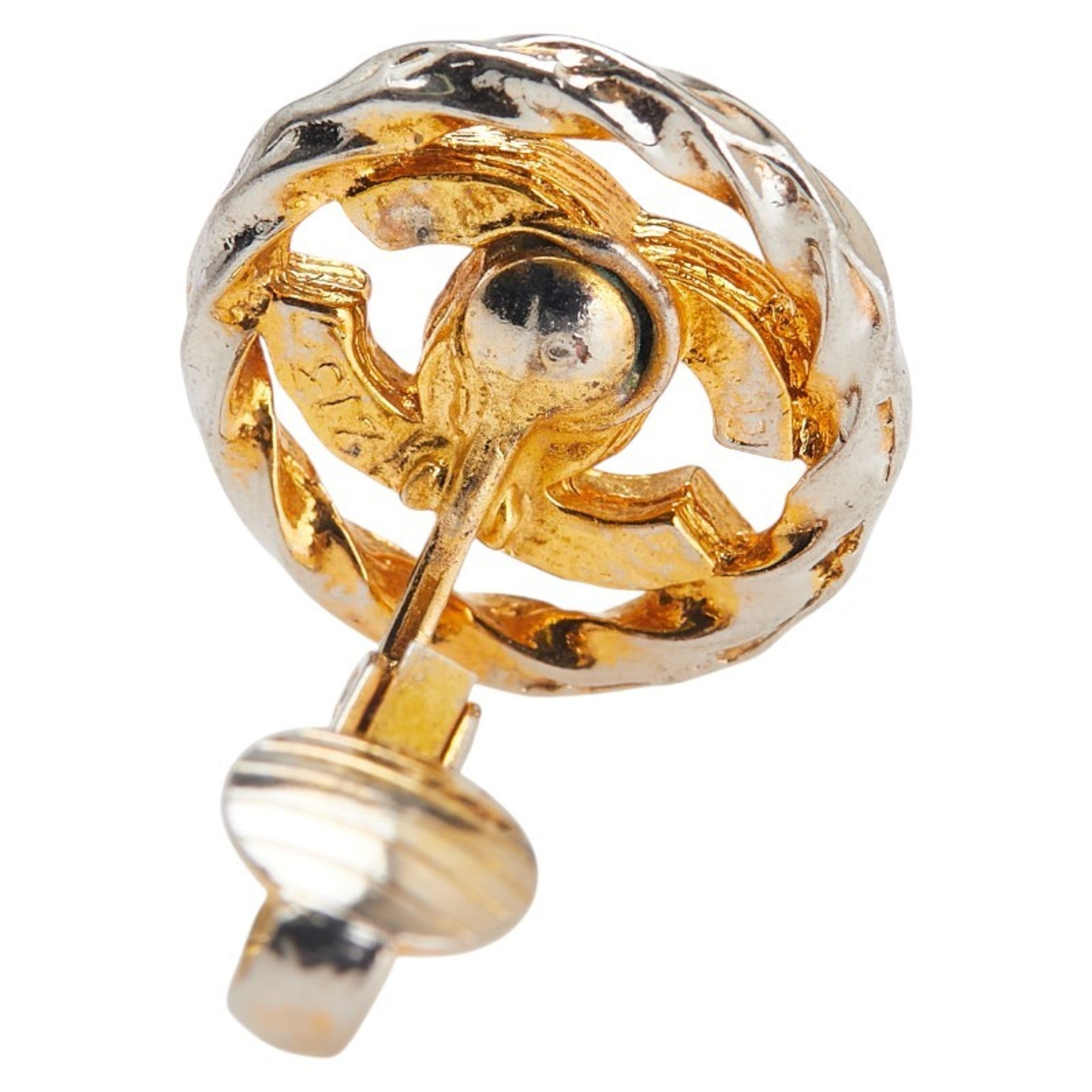 CC Logo Round Earrings Gold-Tone Metal Gold-Tone Metal