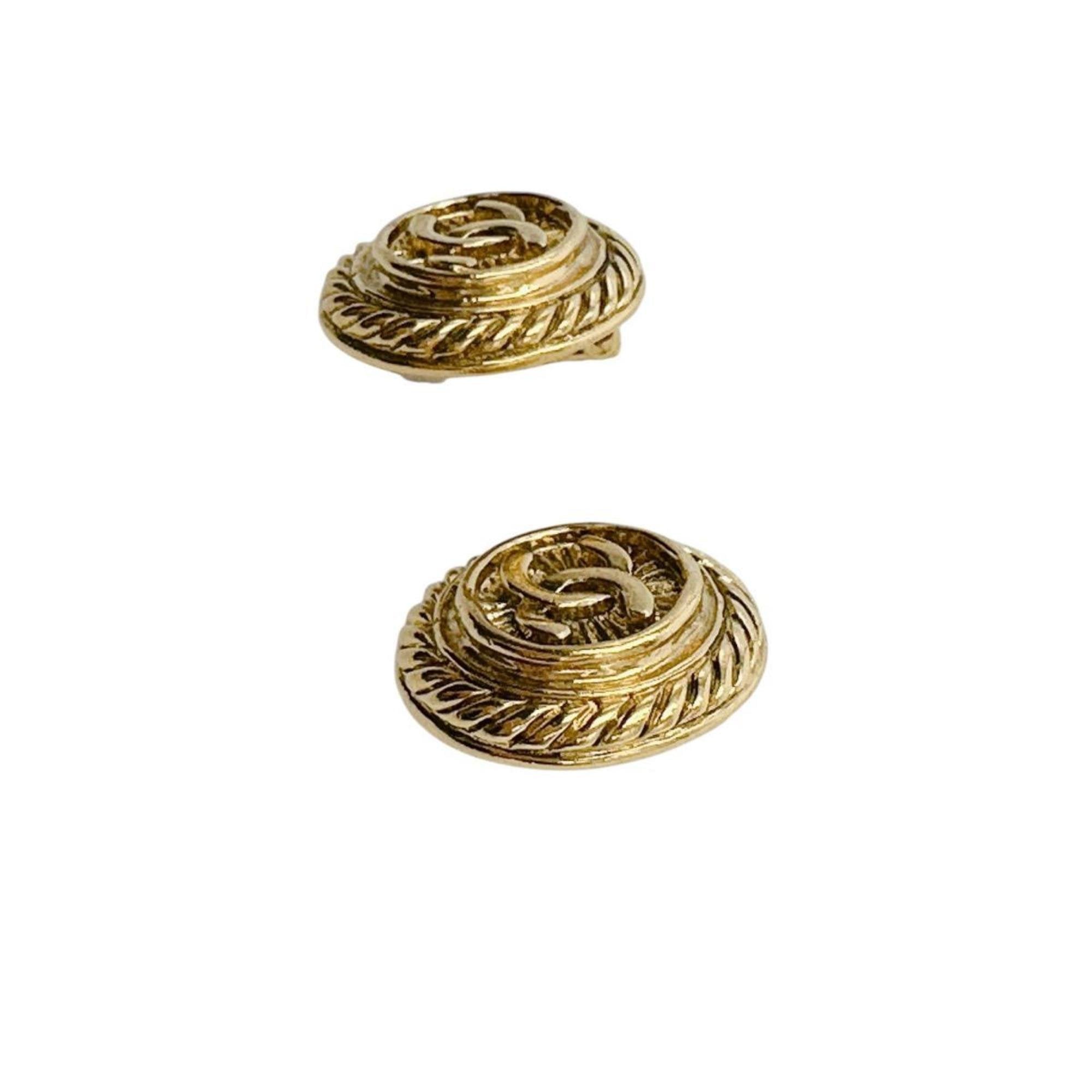 CC Logo Clip-On Earrings Gold-Tone Metal Gold-Tone Metal