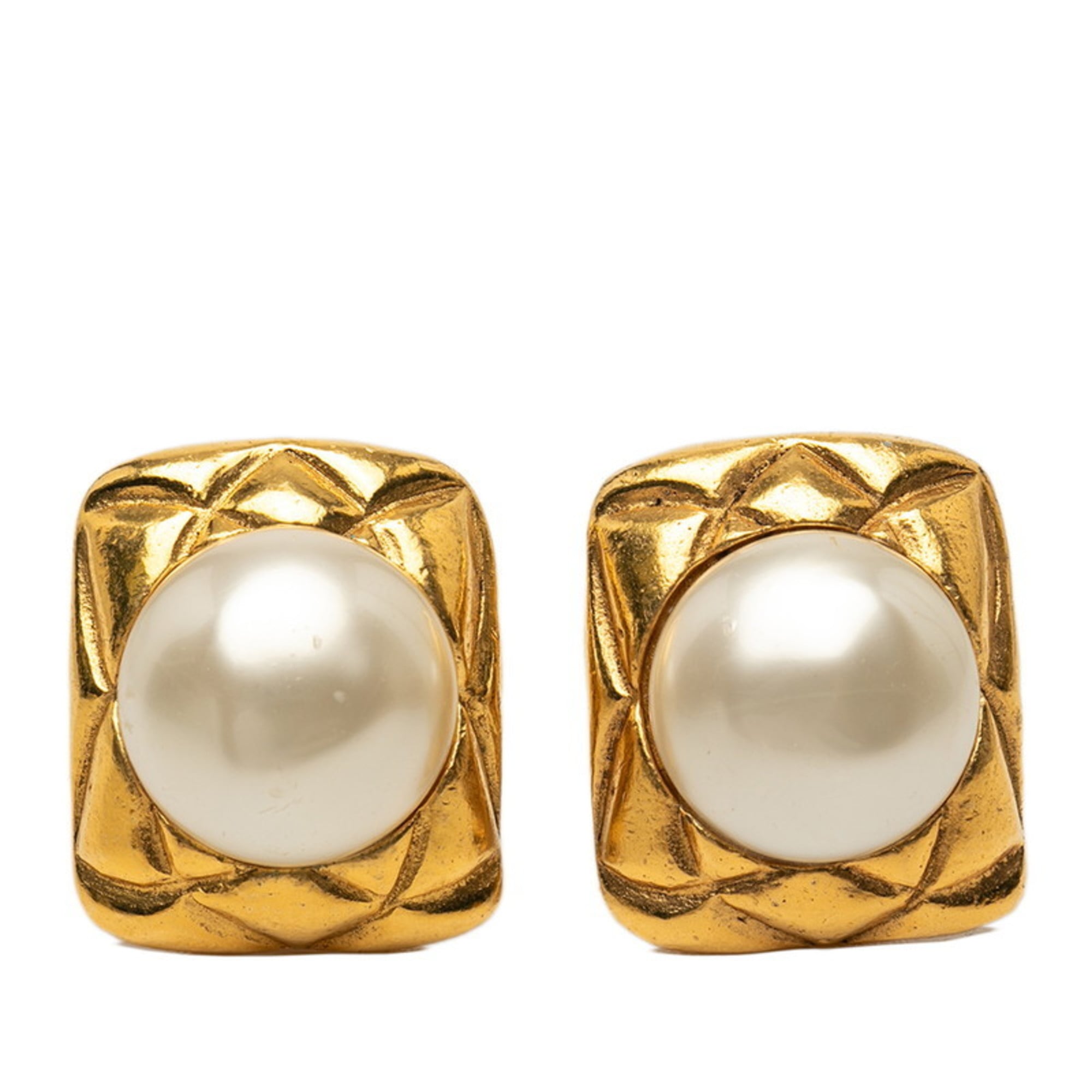 Clip-On Earrings Pearl Clip-On Gold-Tone Metal