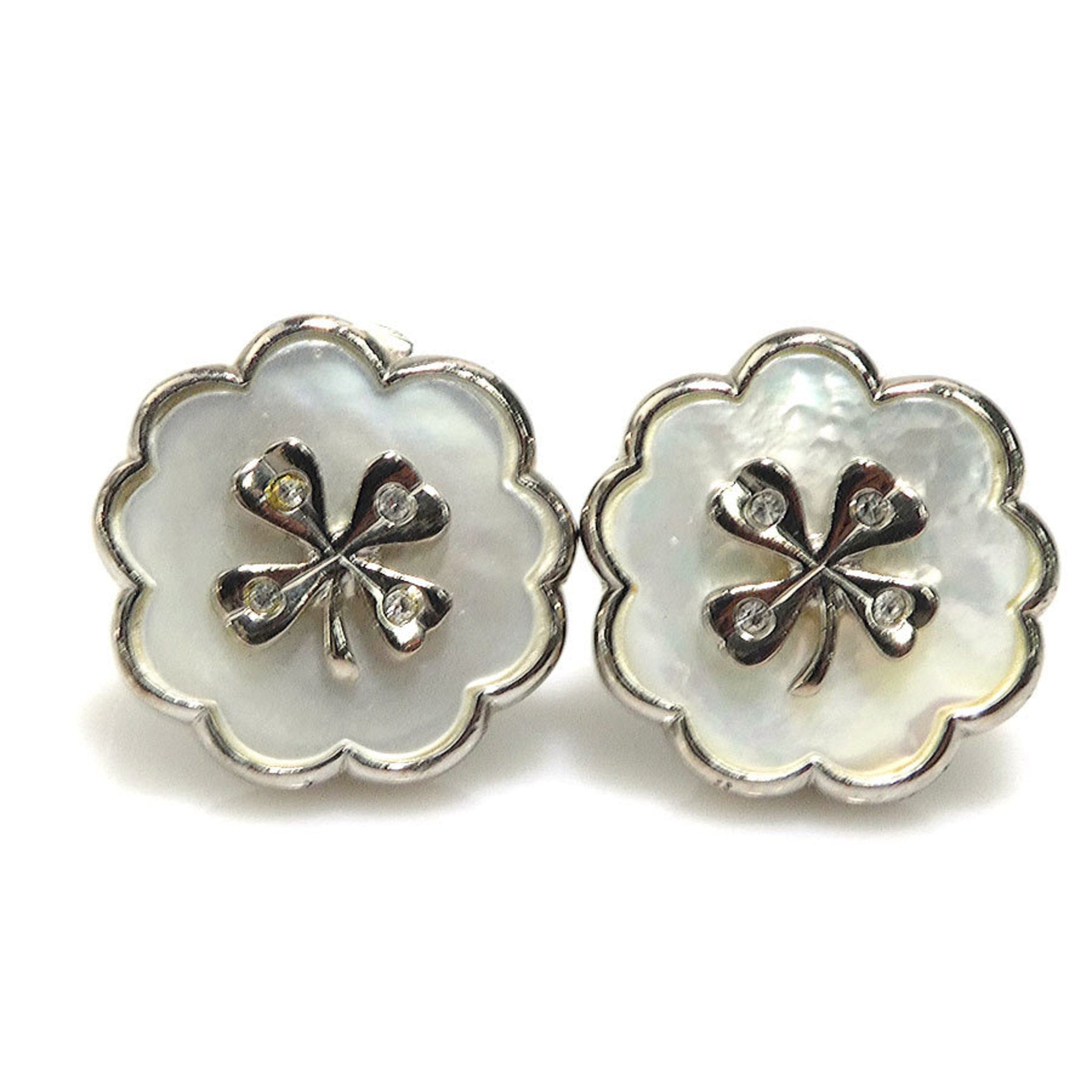 Clip-On Earrings Metal and Shell