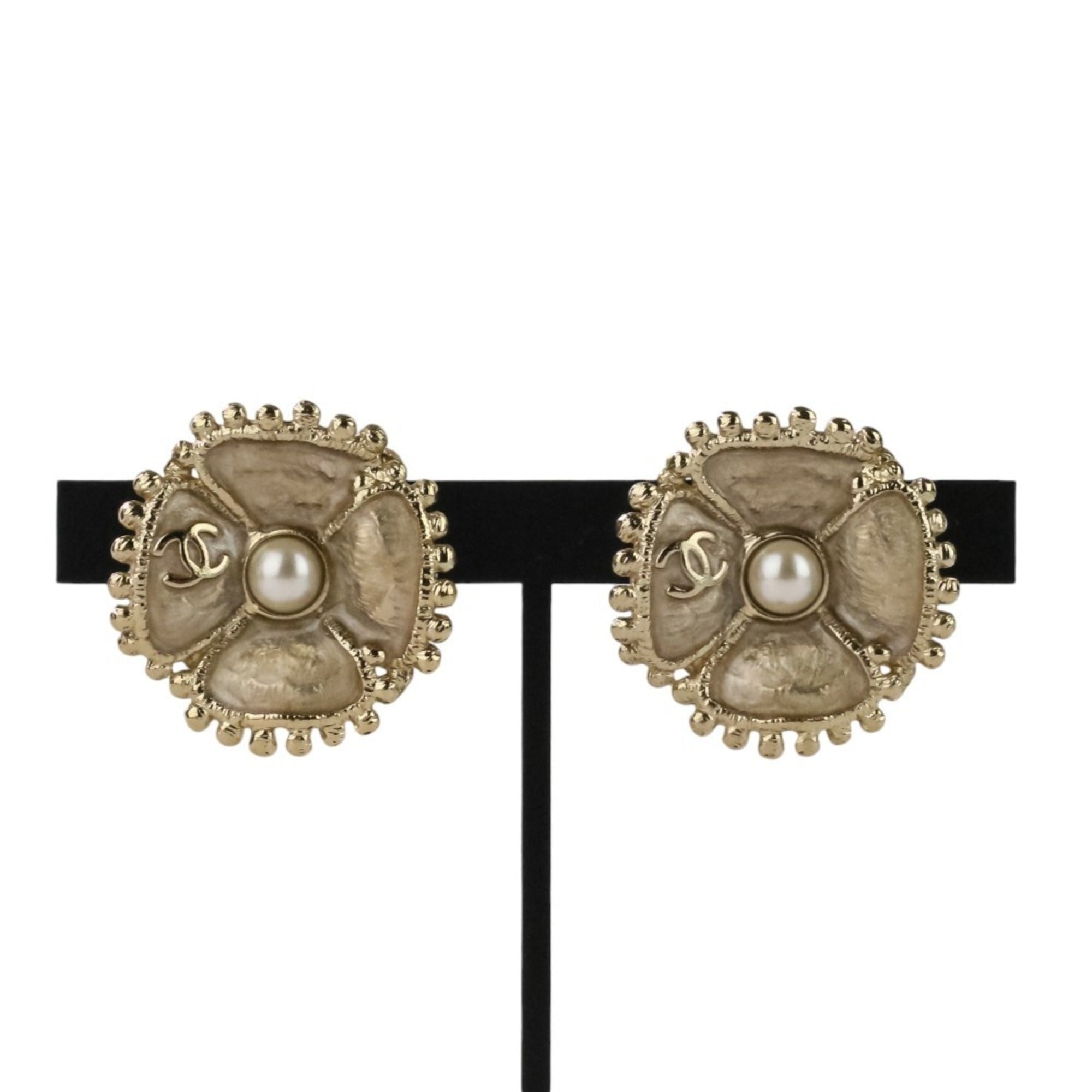CC Logo Earrings Gold-Tone Metal Gold-Tone Metal