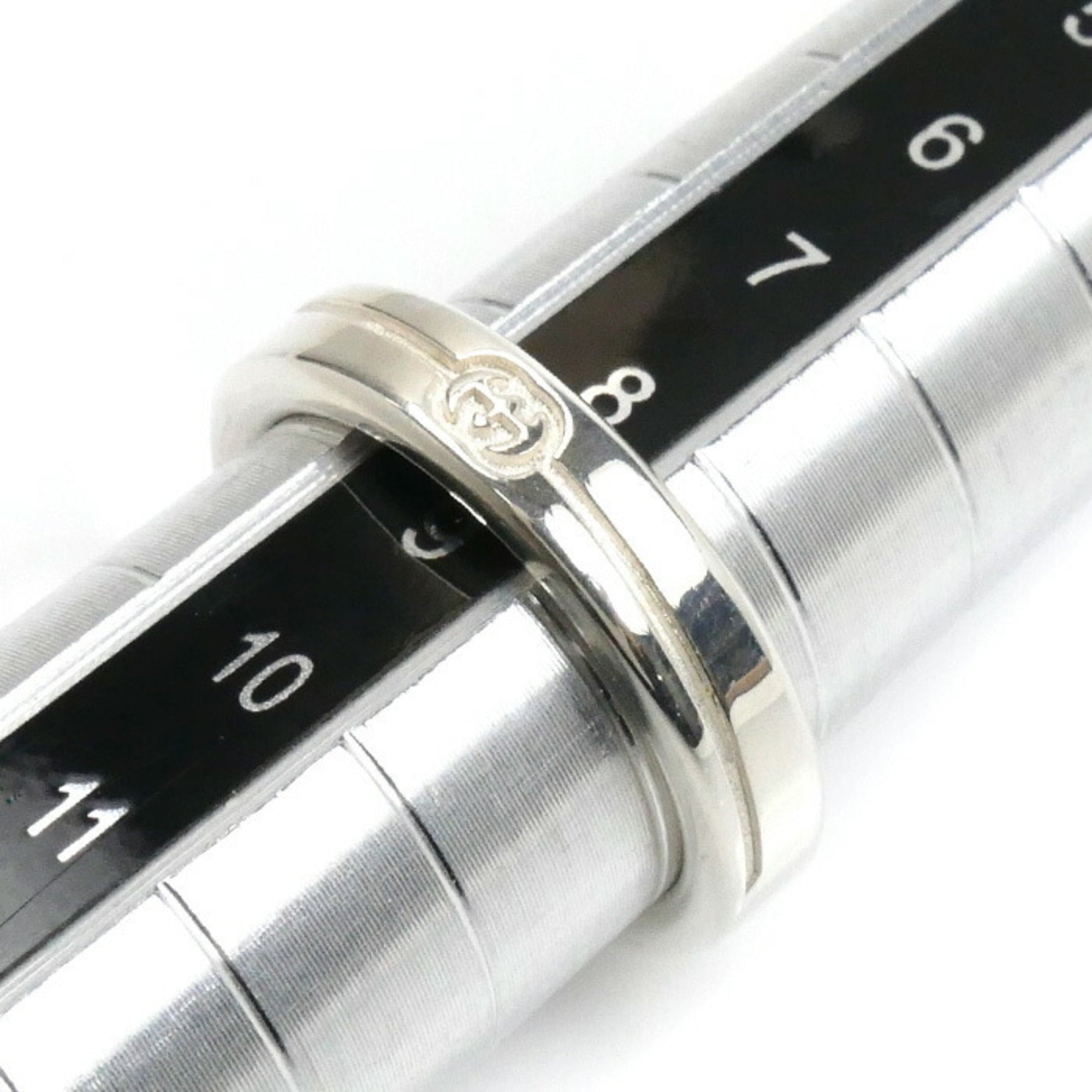 Diagonal Interlocking G Ring Sterling Silver