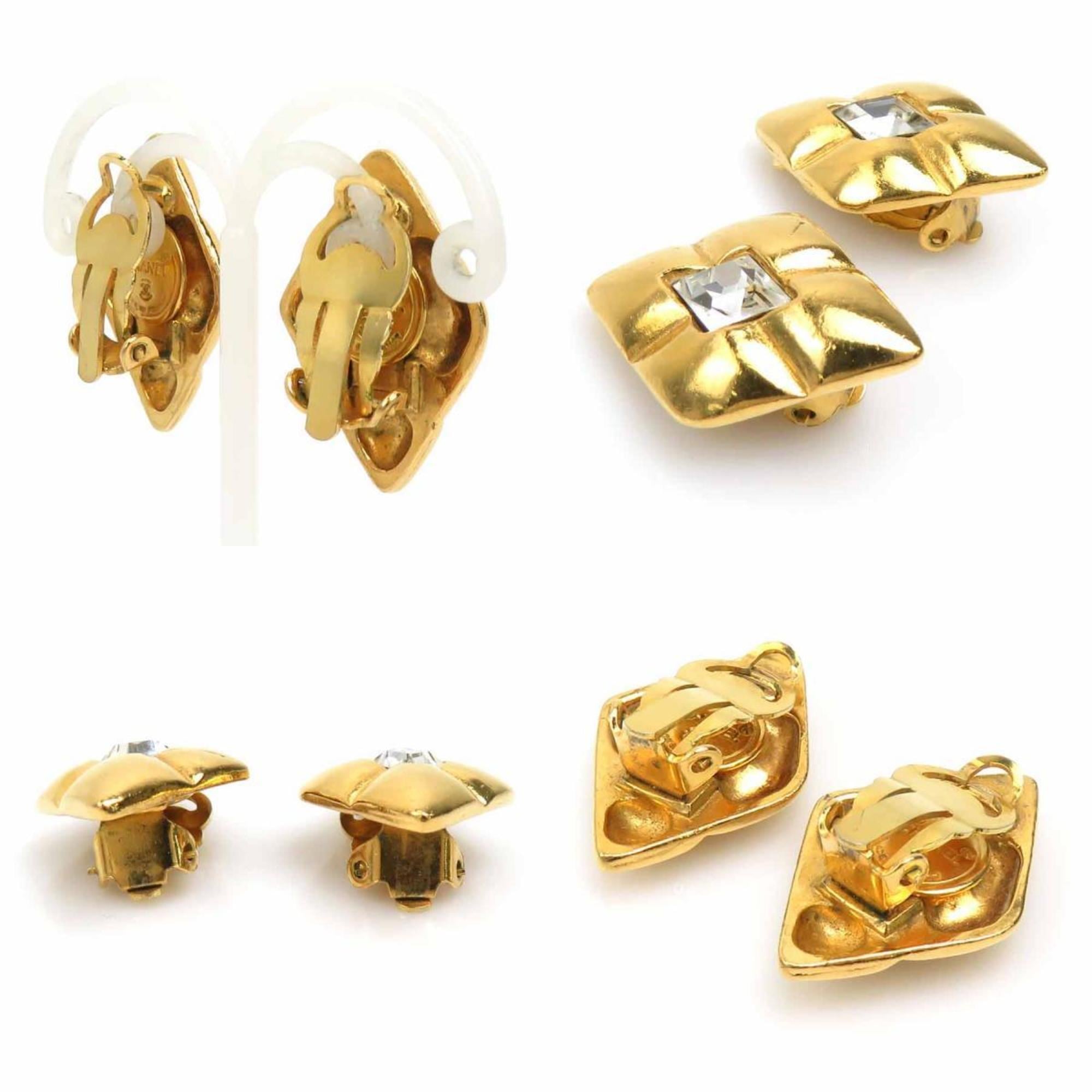 Rhinestone Clip-On Earrings Metal and Rhinestone
