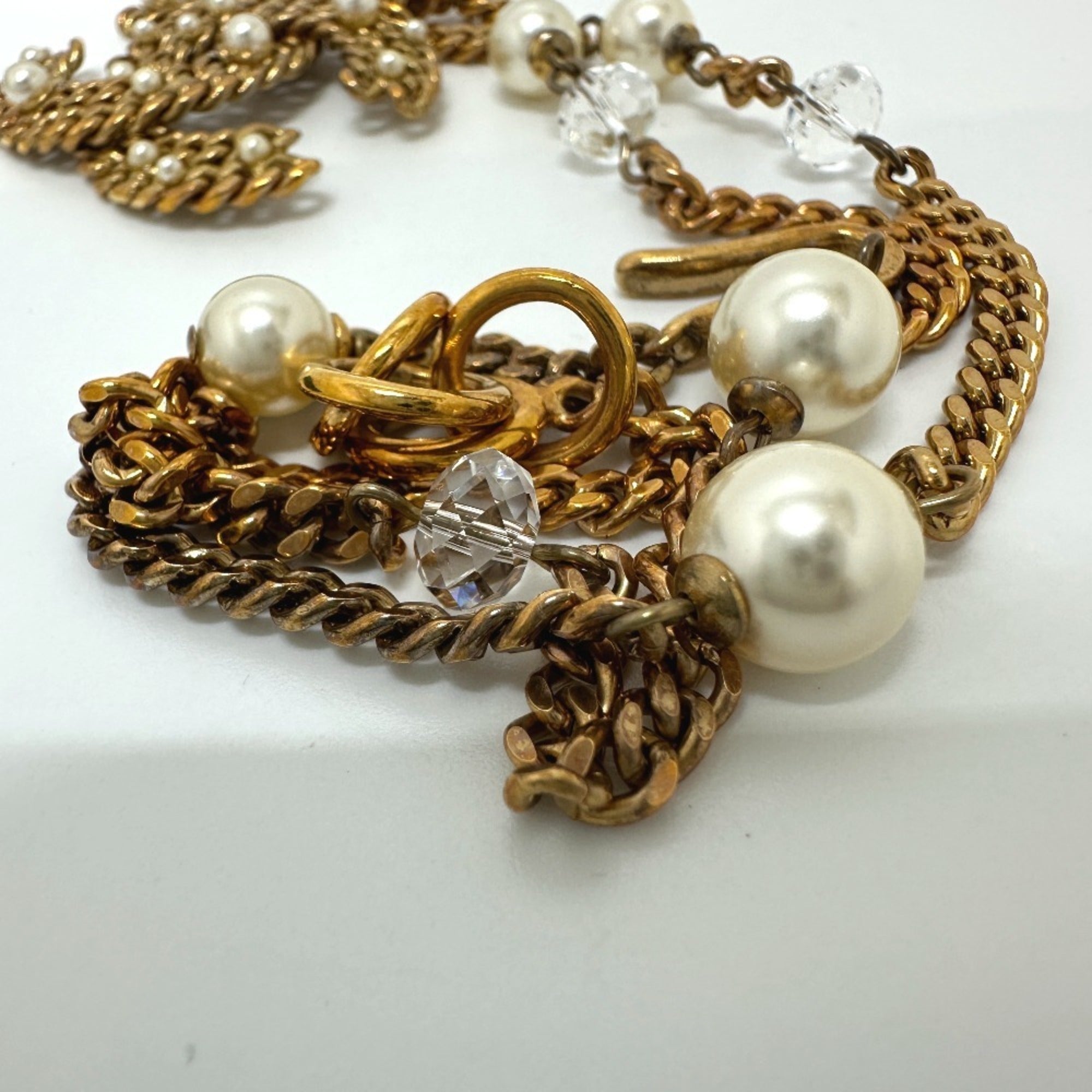 CC Logo Chain Pendant Necklace Gold-Tone Metal