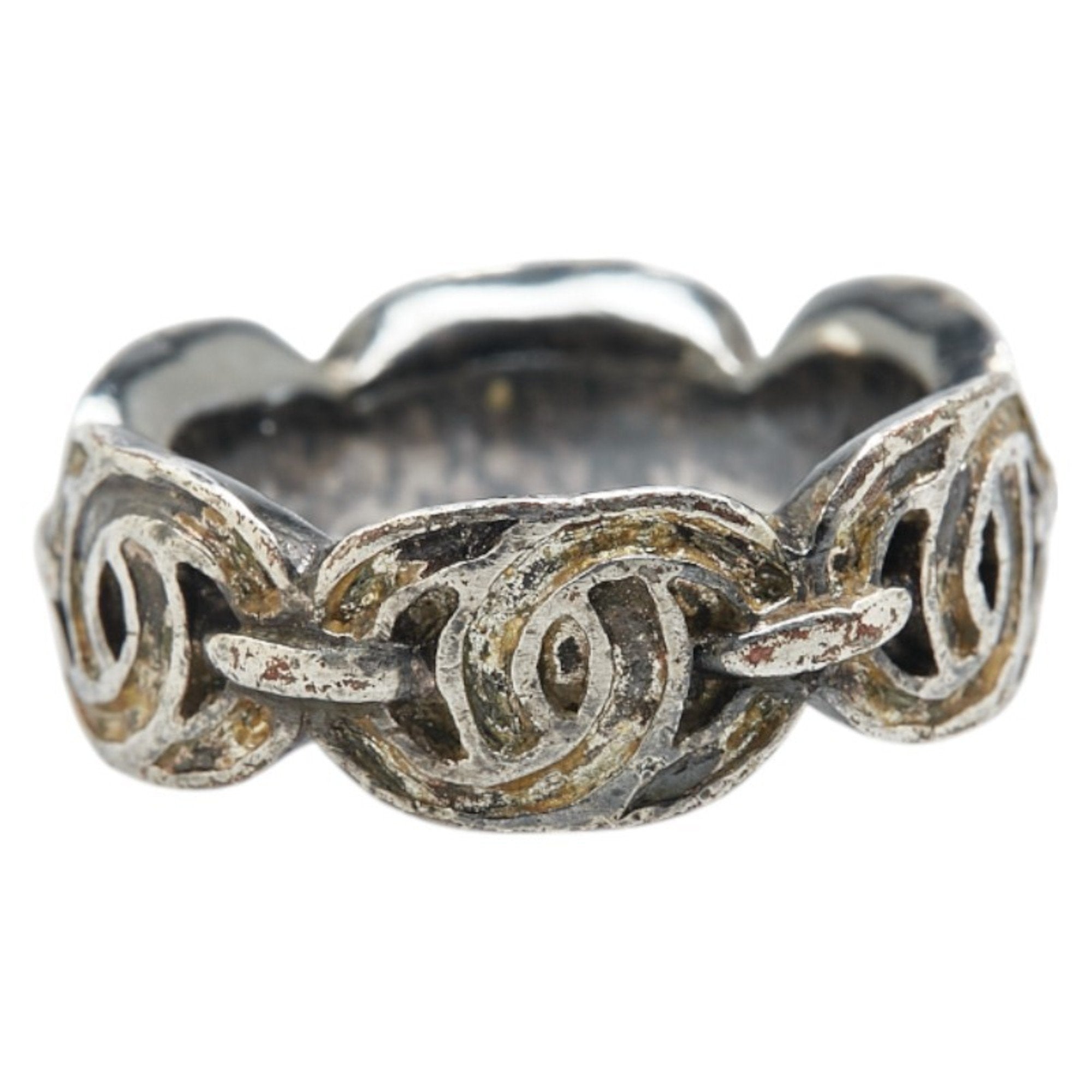 CC Logo Ring Silver-Tone Metal