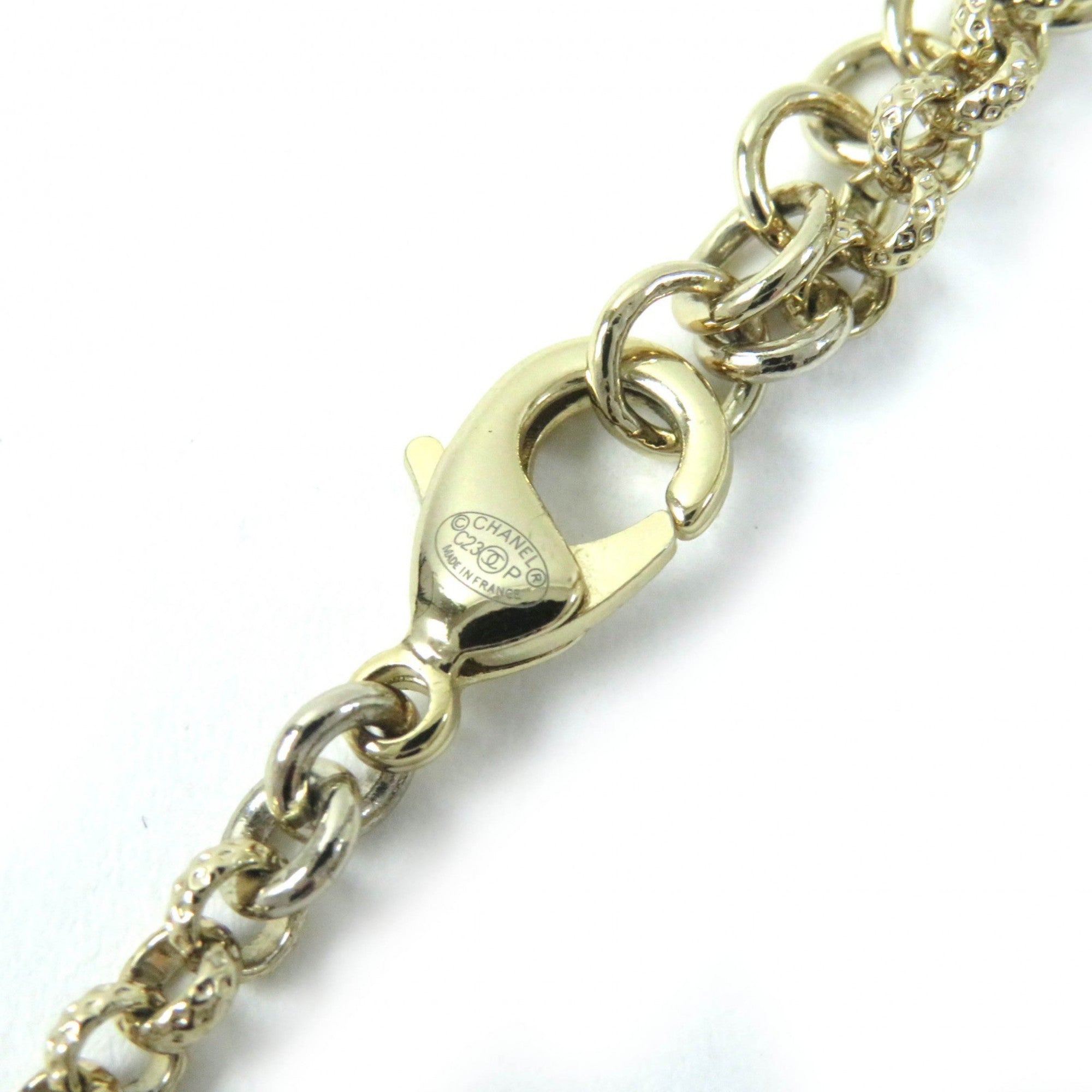 CC Logo Heart Pendant Necklace Gold-Tone Metal