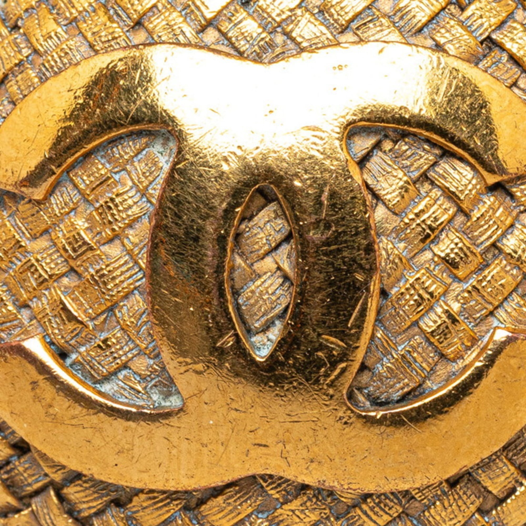 CC Logo Clip-On Earrings Gold-Tone Metal Gold-Tone Metal